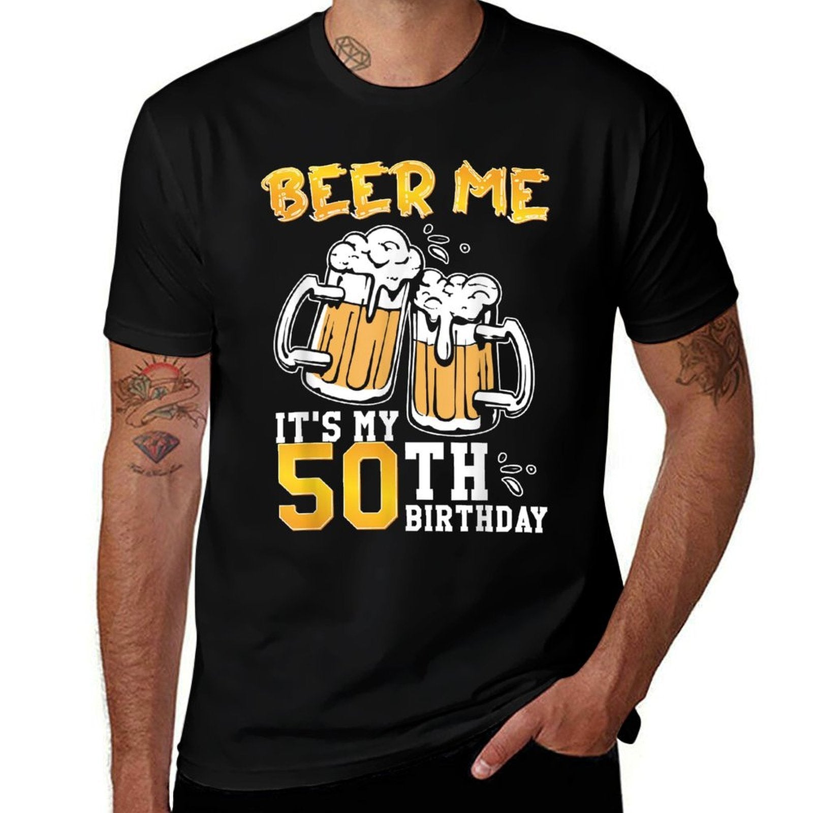 Beer Me It's My 50th Birthday Beer Drinking 50 Years Old  Stretchy T-Shirt