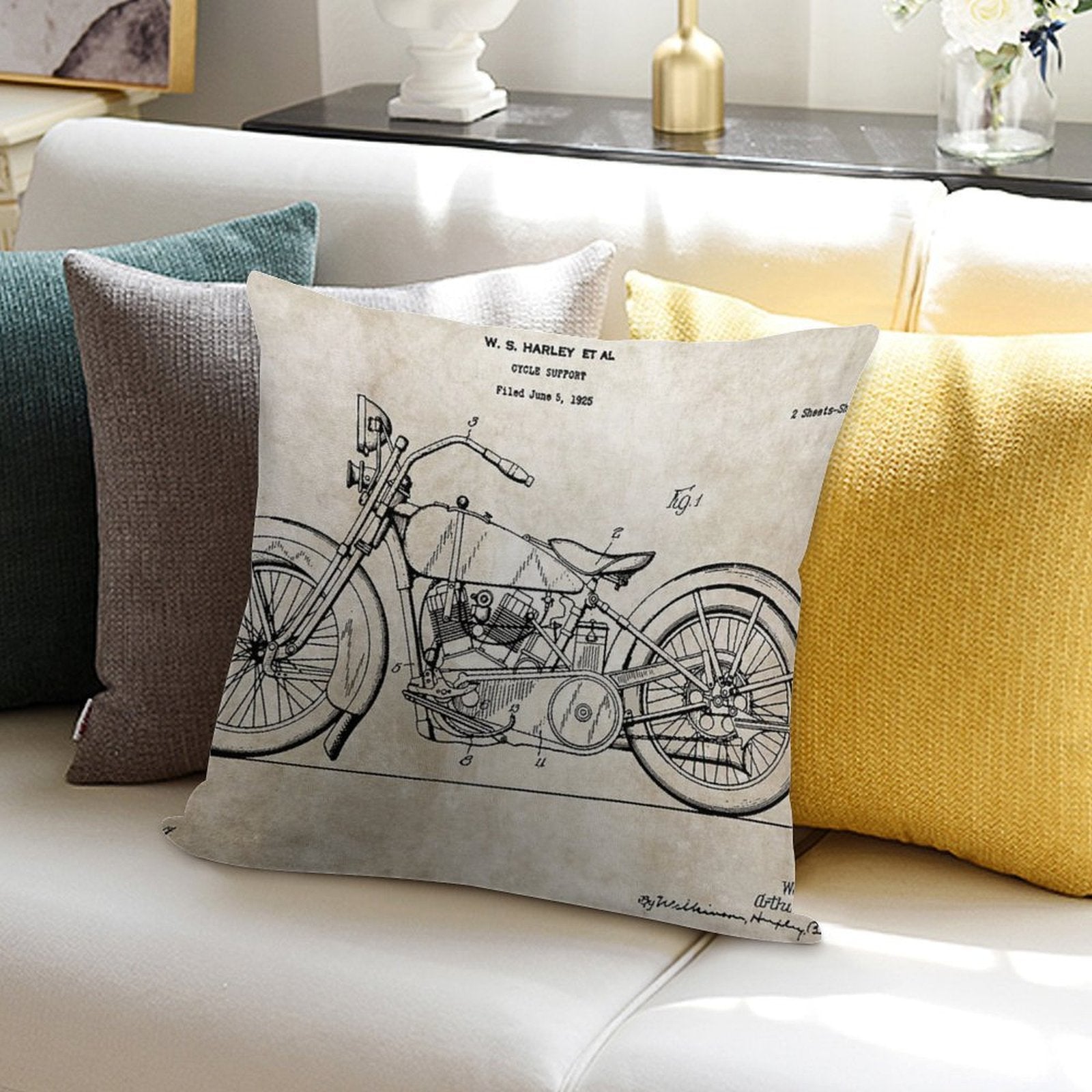 Harley Davidson Soft Skin-Friendly Throw Pillow