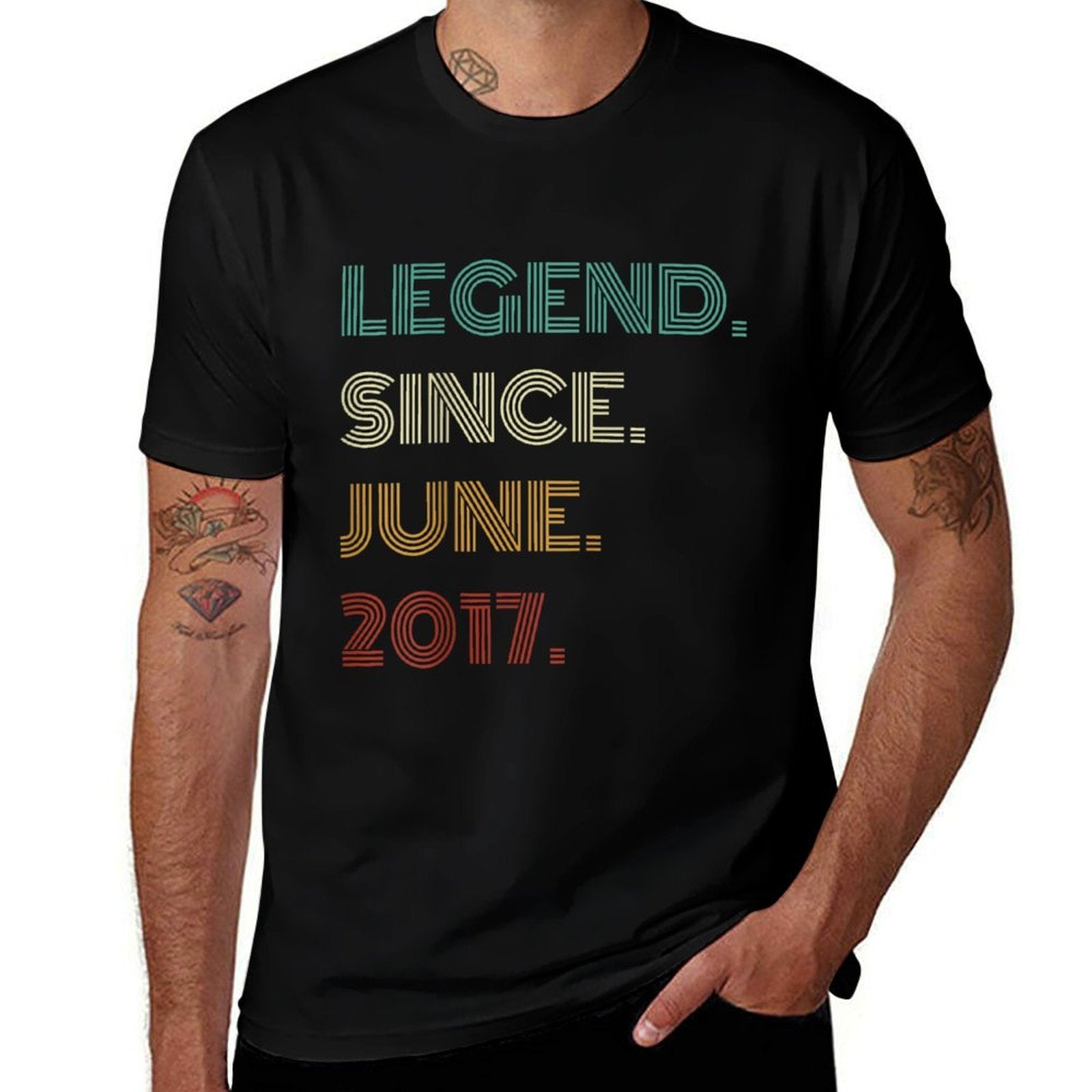 8 Years Old Legend Since June 2017 8th Birthday  Tagless Design T-Shirt