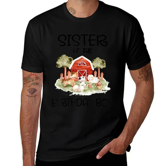 Sister of The Birthday For Boy Barnyard Farm Animals Party  Breathable T-Shirt