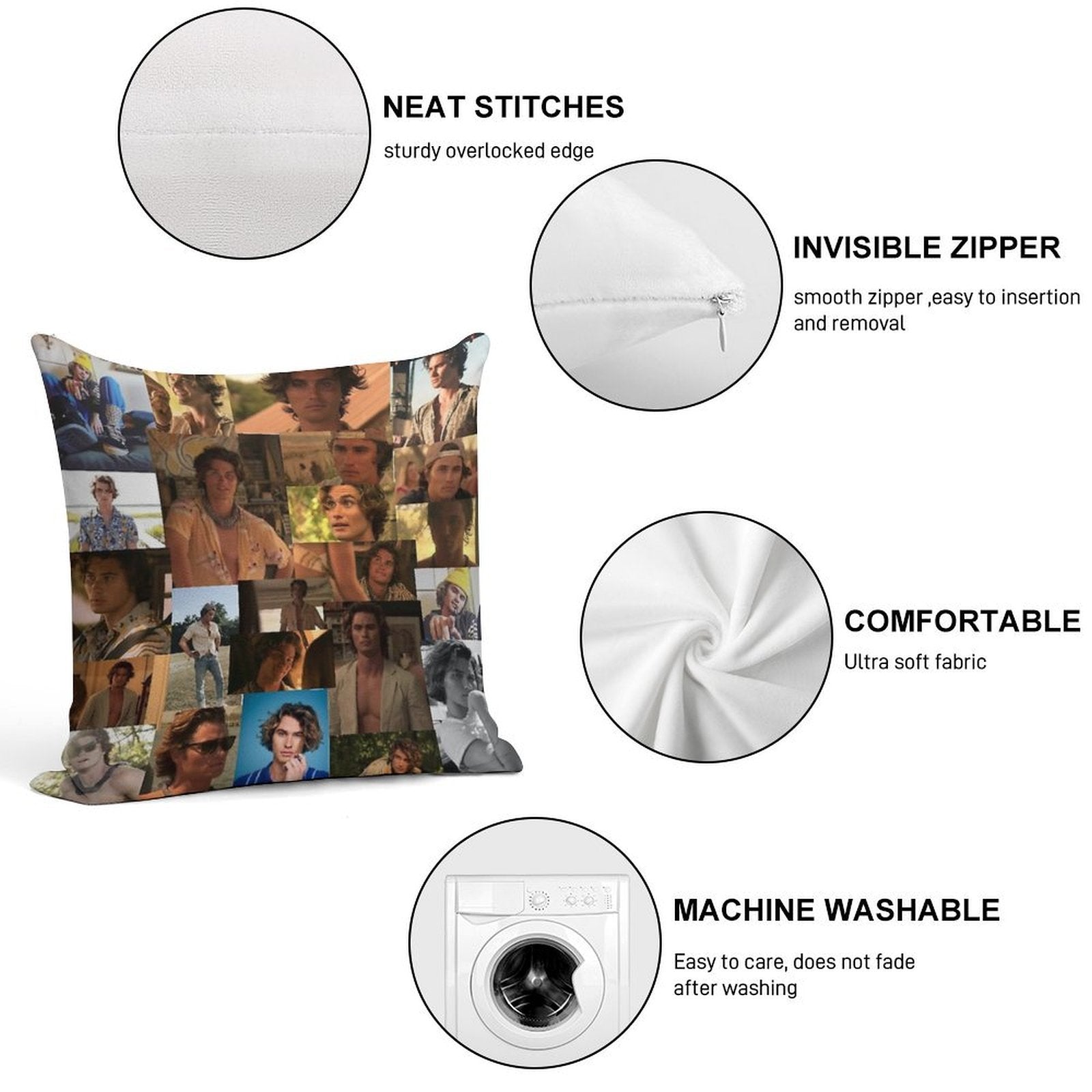 John B (Chase Stokes) Soft Anti-Pilling Throw Pillow