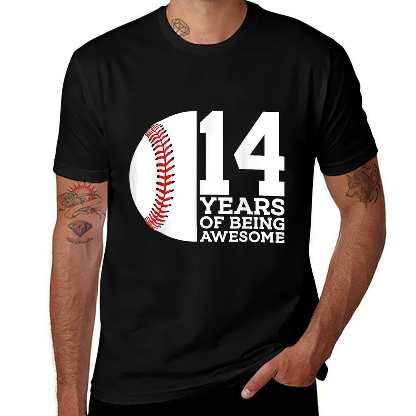14 YEARS OF BEING AWESOME BASEBALL 14TH BIRTHDAY Durable T-Shirt
