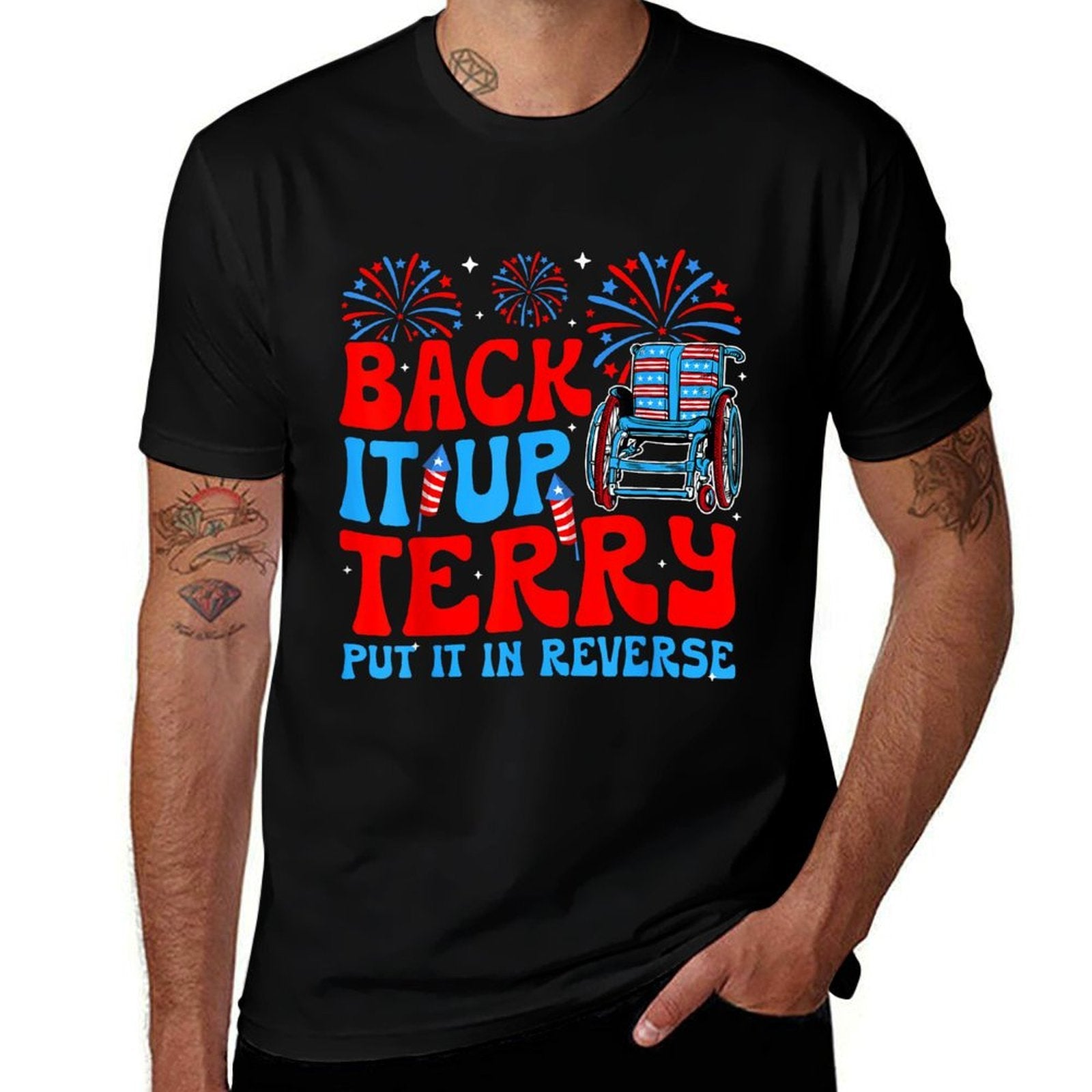 Back It Up Terry Put It In Reverse Firework 4th Of July  Lightweight T-Shirt