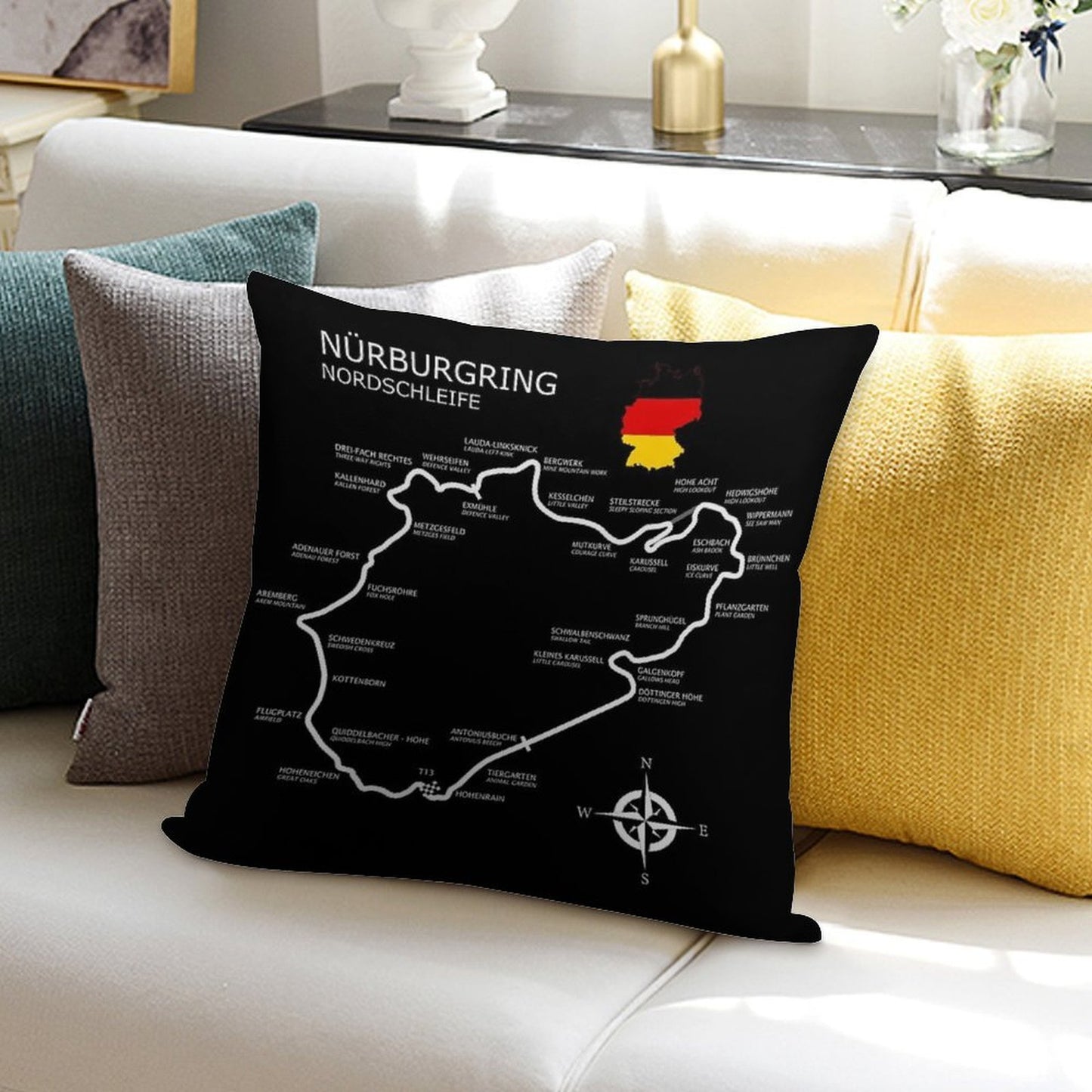 The Nurburgring - Nordschleife Soft Bedroom Essential Throw Pillow