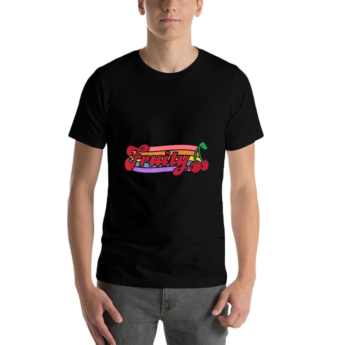Vintage Fruity Cherry Nonbinary Lesbian Subtle Pride Sapphic Trendy Pattern T-Shirt