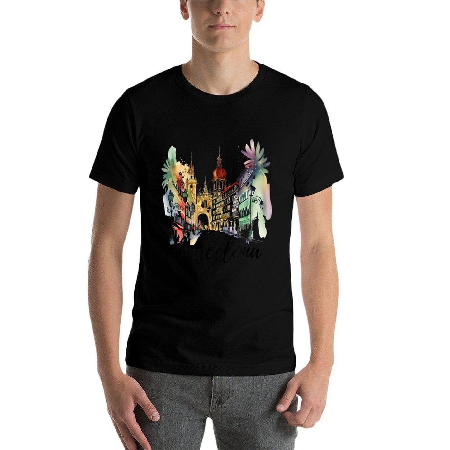 Vintage Spain Barcelona City Espana Souvenir Spain High-quality Stitching T-Shirt