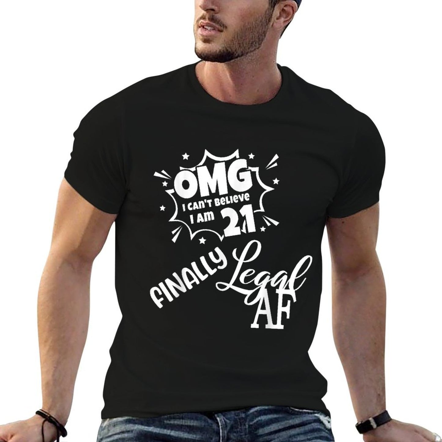 21 Finally Legal,21 Legal AF,Women 21st Birthday Relaxed-fit T-Shirt