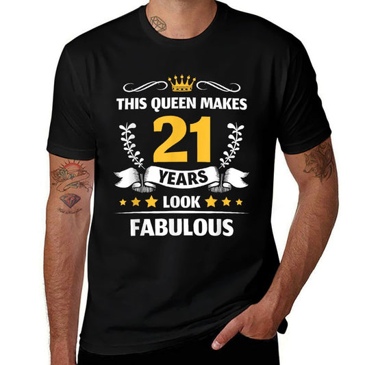 This Queen Makes 21 Look Fabulous Woman 21st Birthday  Easy-care T-Shirt