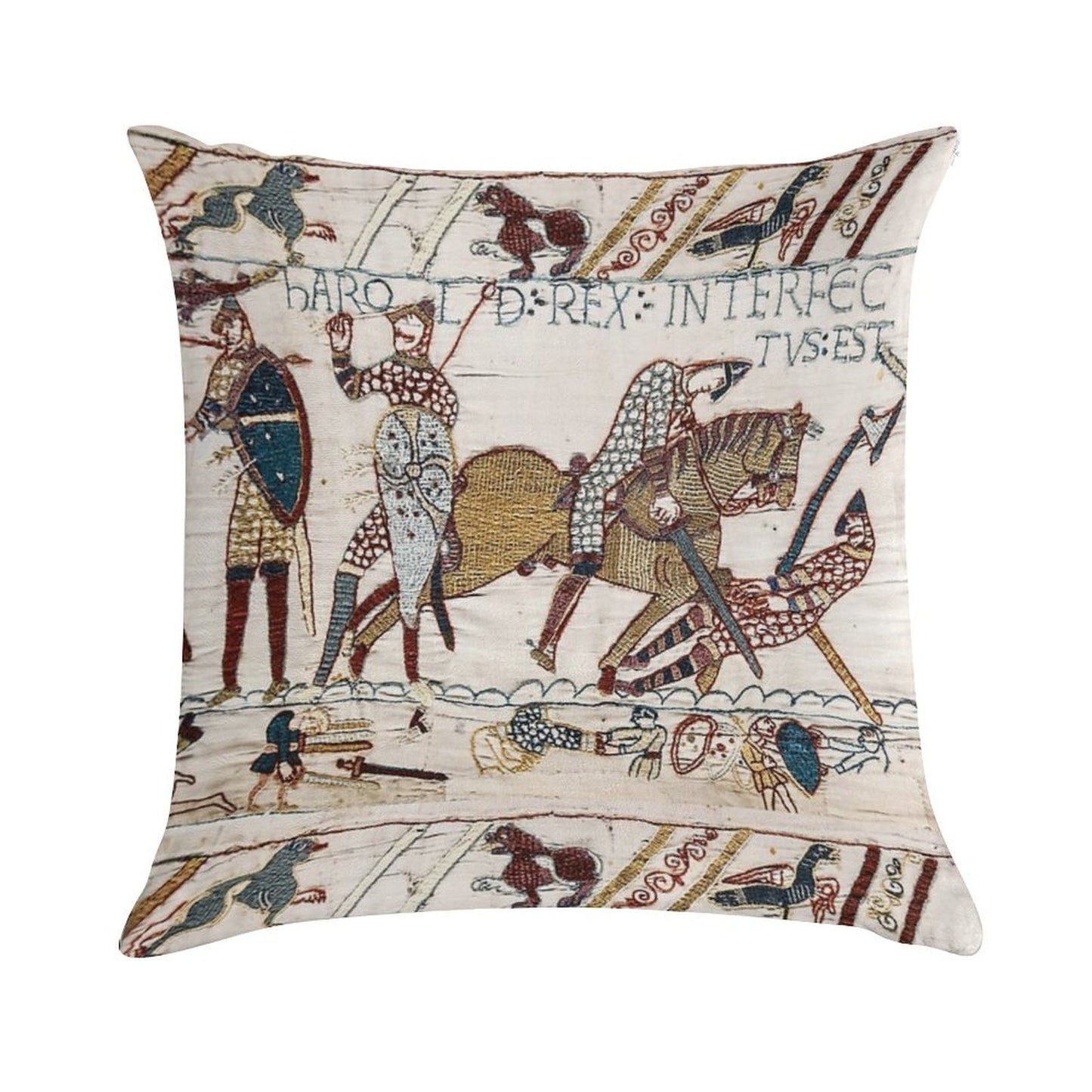 THE BAYEUX TAPESTRY ,The Death of King Harold at Battle of Hastings. Soft Ultra-Soft Texture Throw Pillow