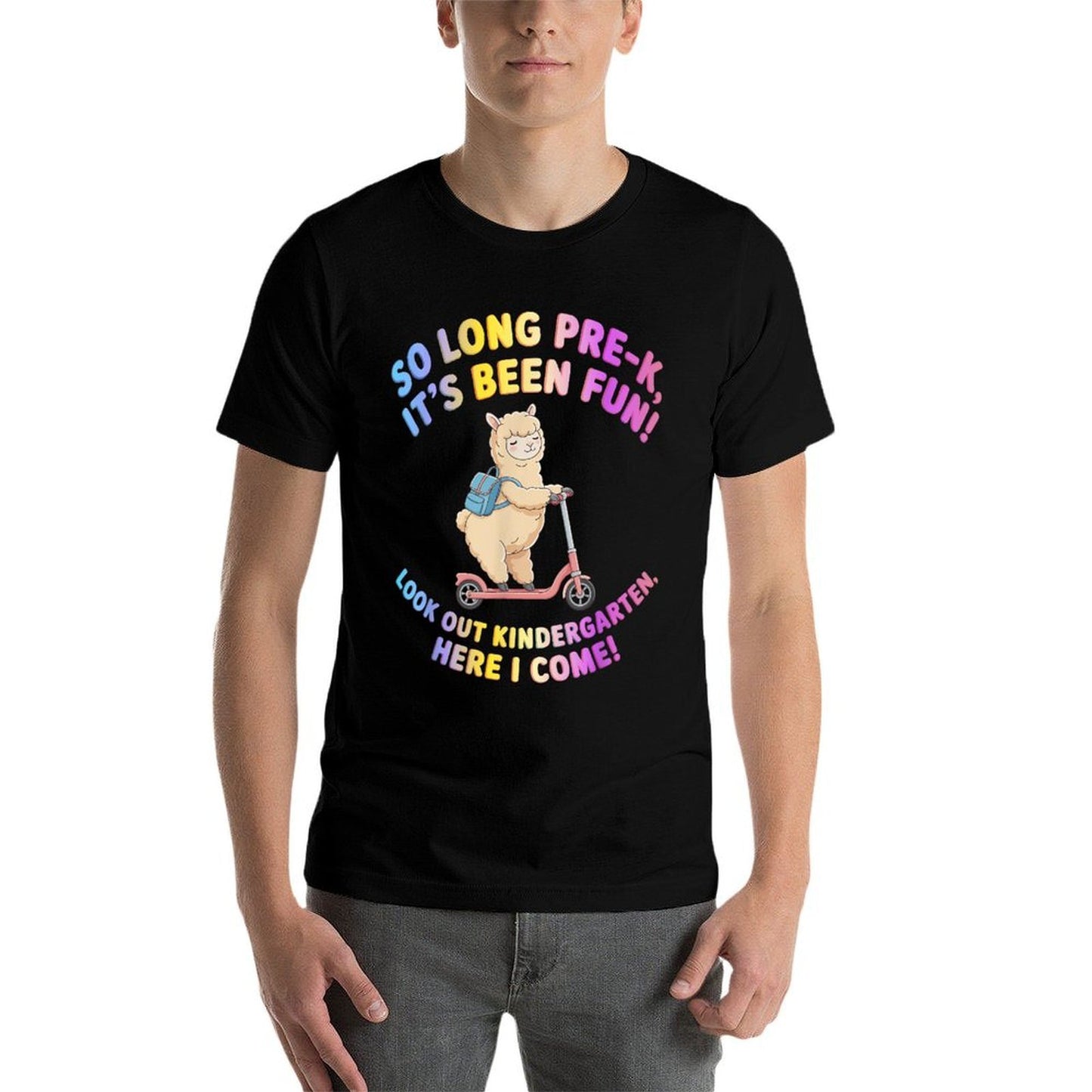 So Long Pre-K, Funny Alpaca Scooter, Back To School for Kids  Graphic-printed T-Shirt