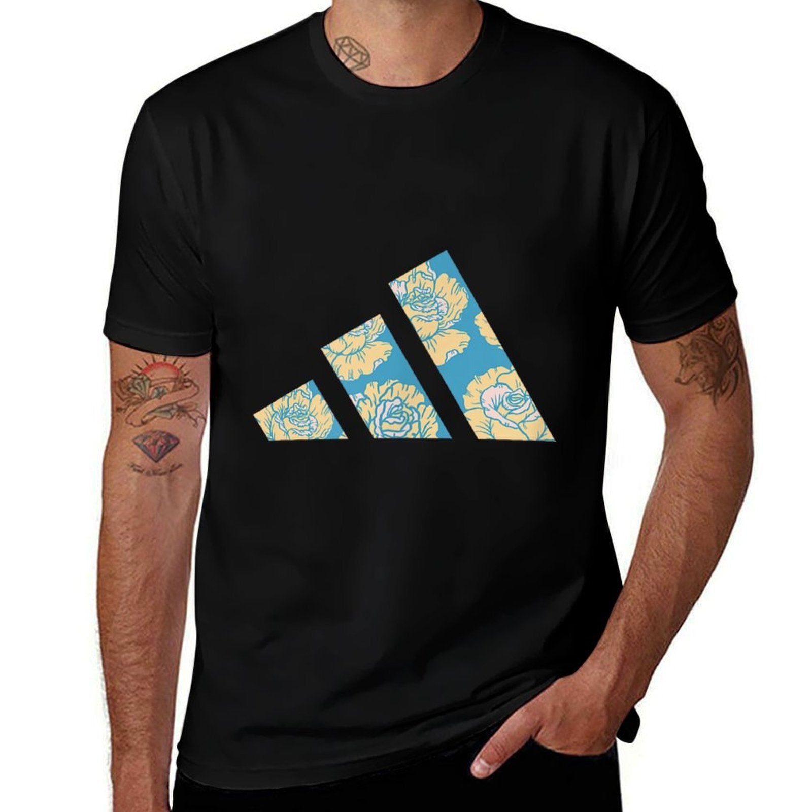 Adidas Badge of Sport Floral Three Bar Graphic  Durable T-Shirt