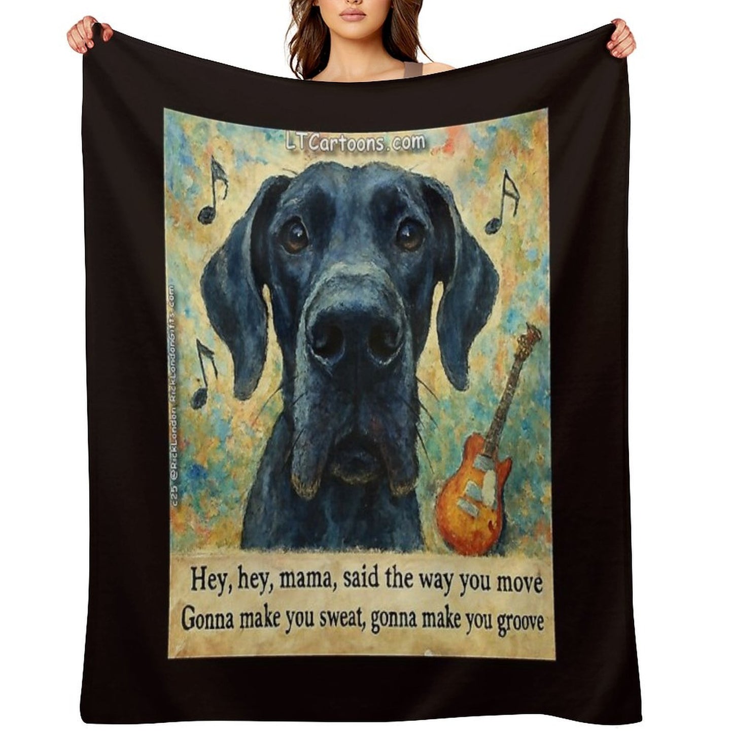 Zep's Inspiration For Black Dog Travel-friendly Throw Blanket