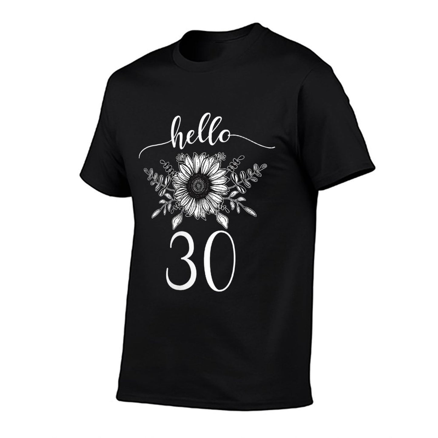 Womens Hello 30 Birthday Floral Sunflower 30th Birthday Family Soft T-Shirt
