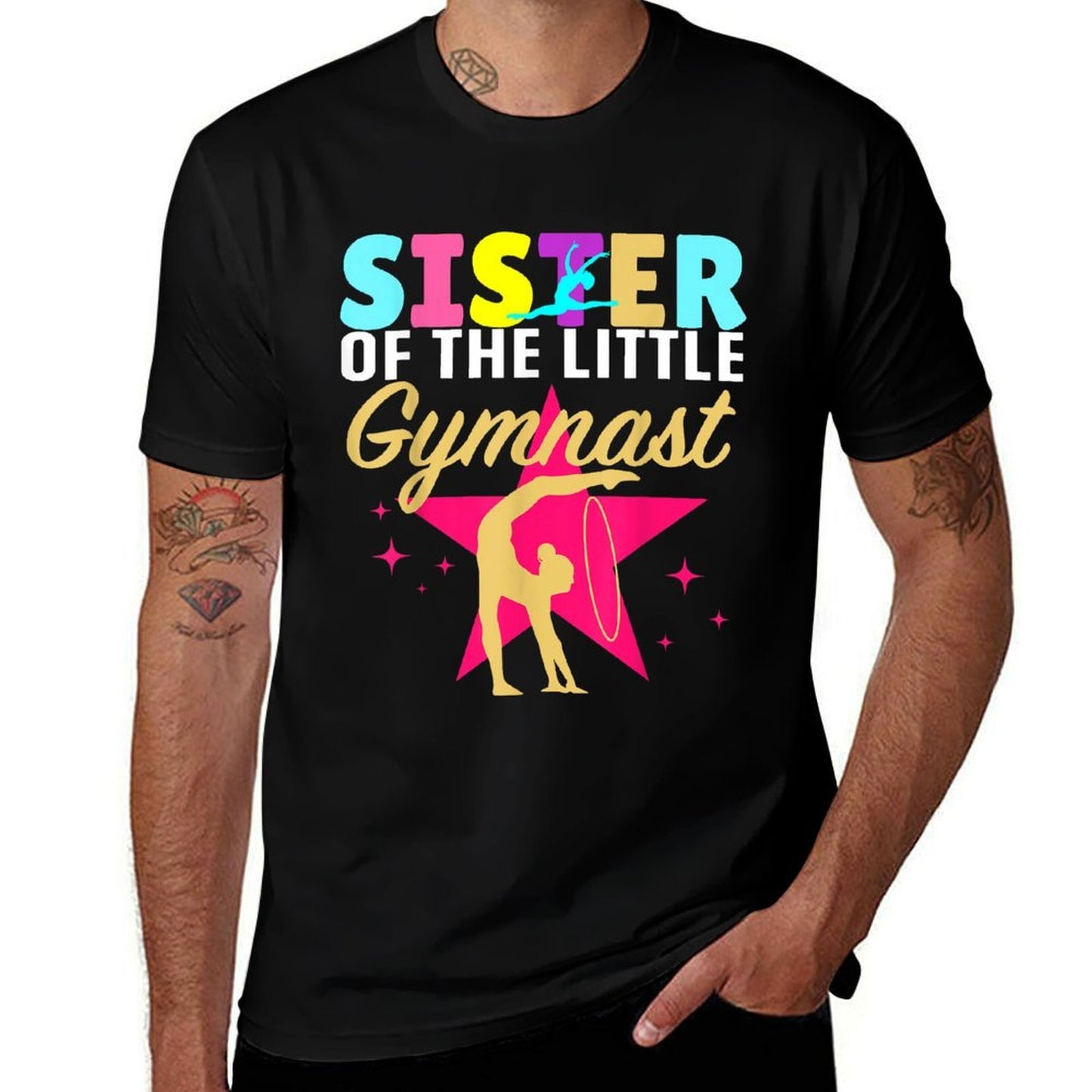 Sister Little Gymnast Girl Birthday Gymnastics Themed Party  Summer-ready Fabric T-Shirt