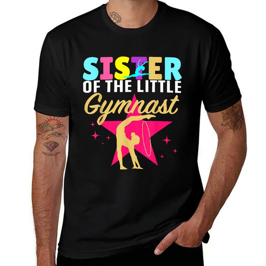 Sister Little Gymnast Girl Birthday Gymnastics Themed Party  Summer-ready Fabric T-Shirt