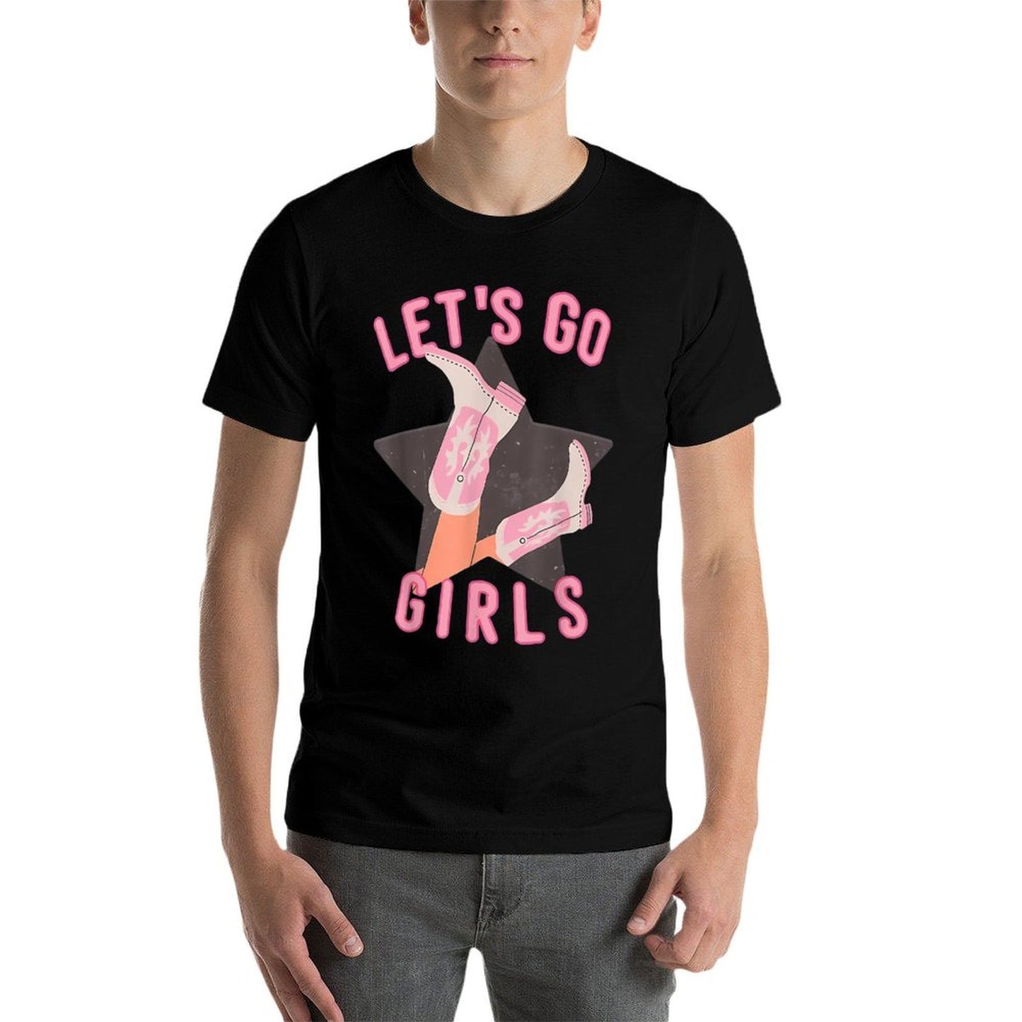 Western Cowgirls Lets Go Girls Country Western Rodeo Women Stretchy T-Shirt