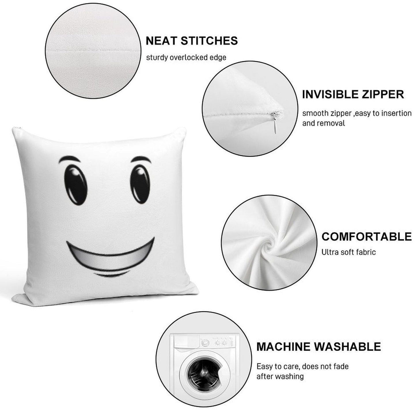 Winning Smile Soft Easy Maintenance Throw Pillow