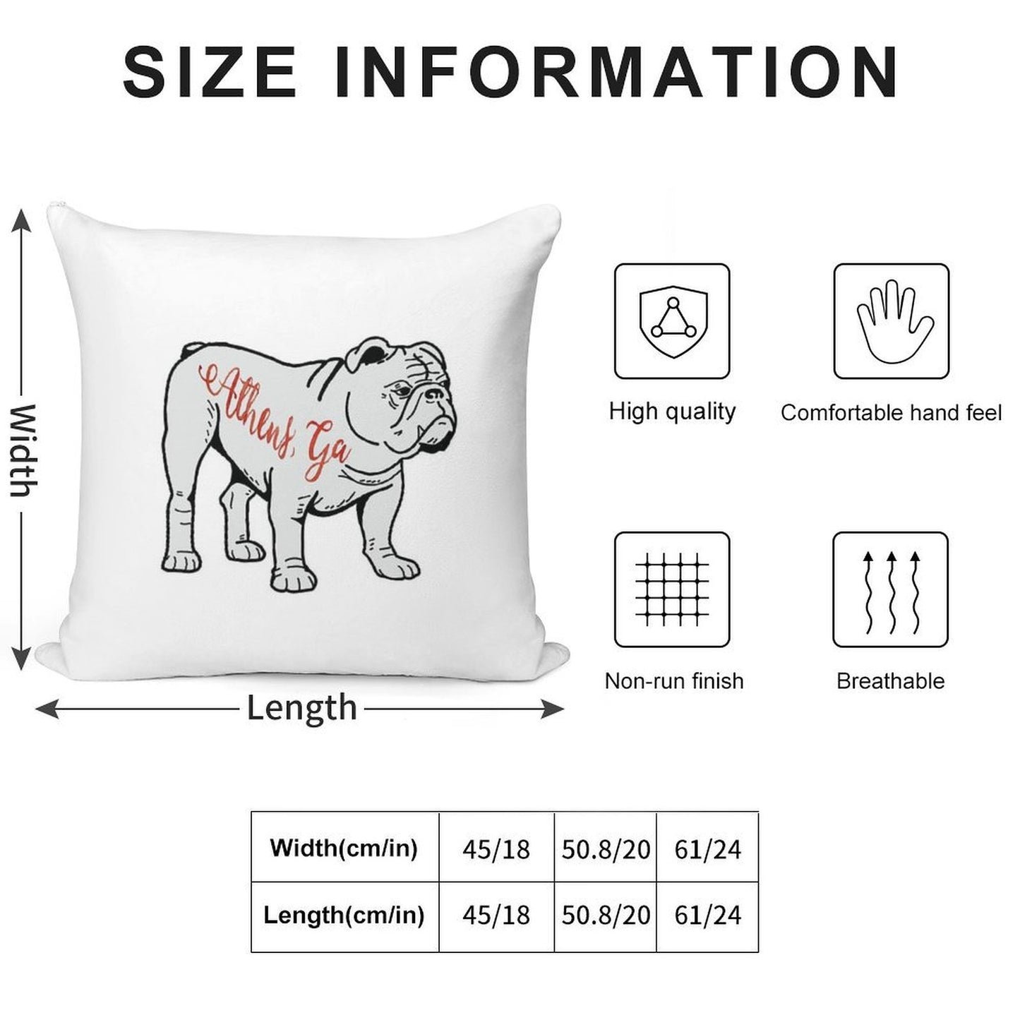Athens Go Dawgs UGA Soft Anti-Pilling Throw Pillow