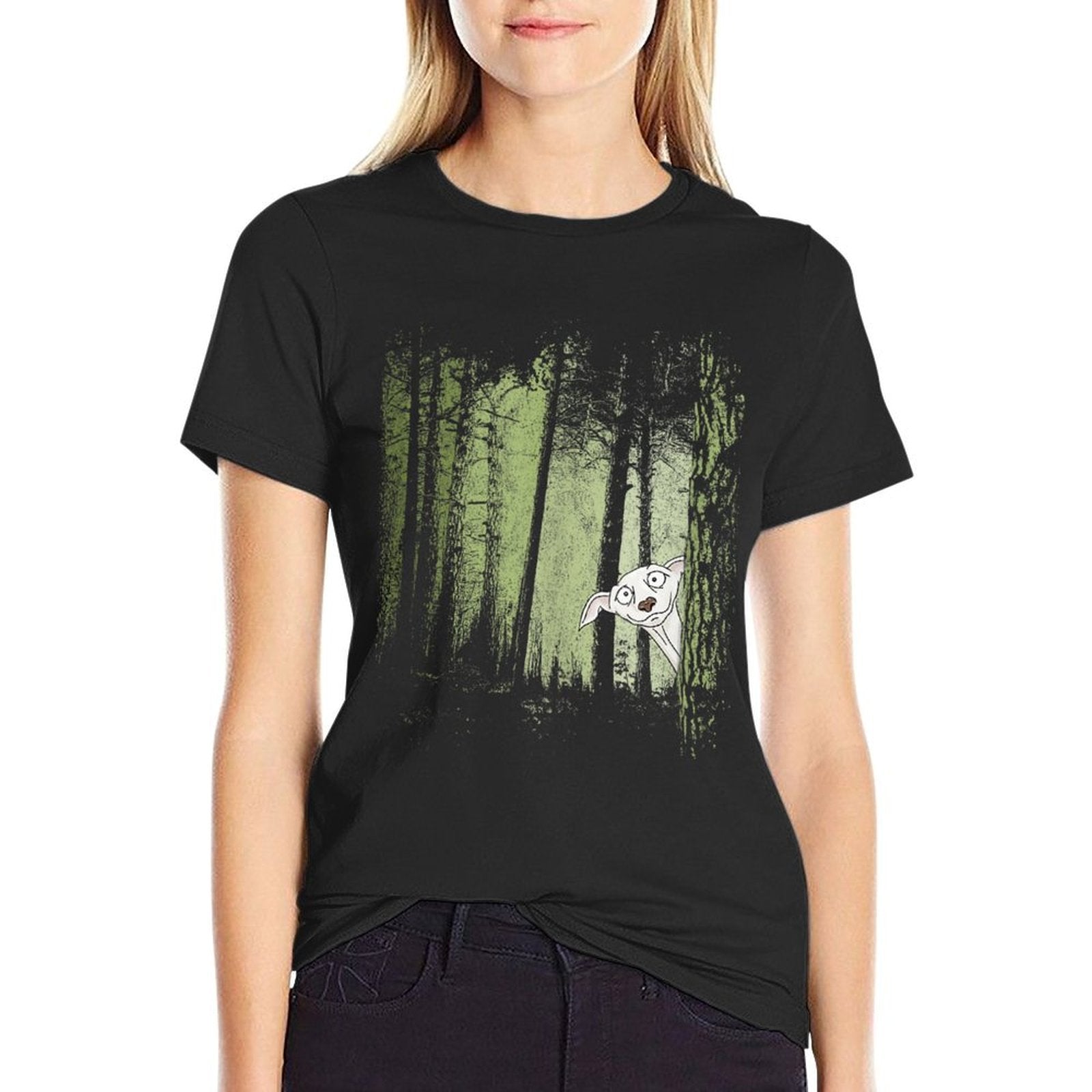 Galgo Espanol Greyhound Hunting Dog In Twilight Forest  Oversized Silhouette T-Shirt