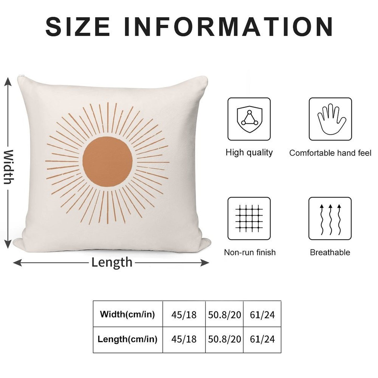 Terracotta Boho Sun Rays Soft Decorative Cover Throw Pillow