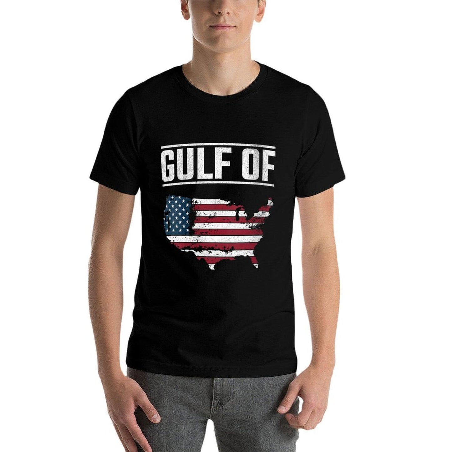Womens Gulf of United States of America USA Rolled Sleeves T-Shirt