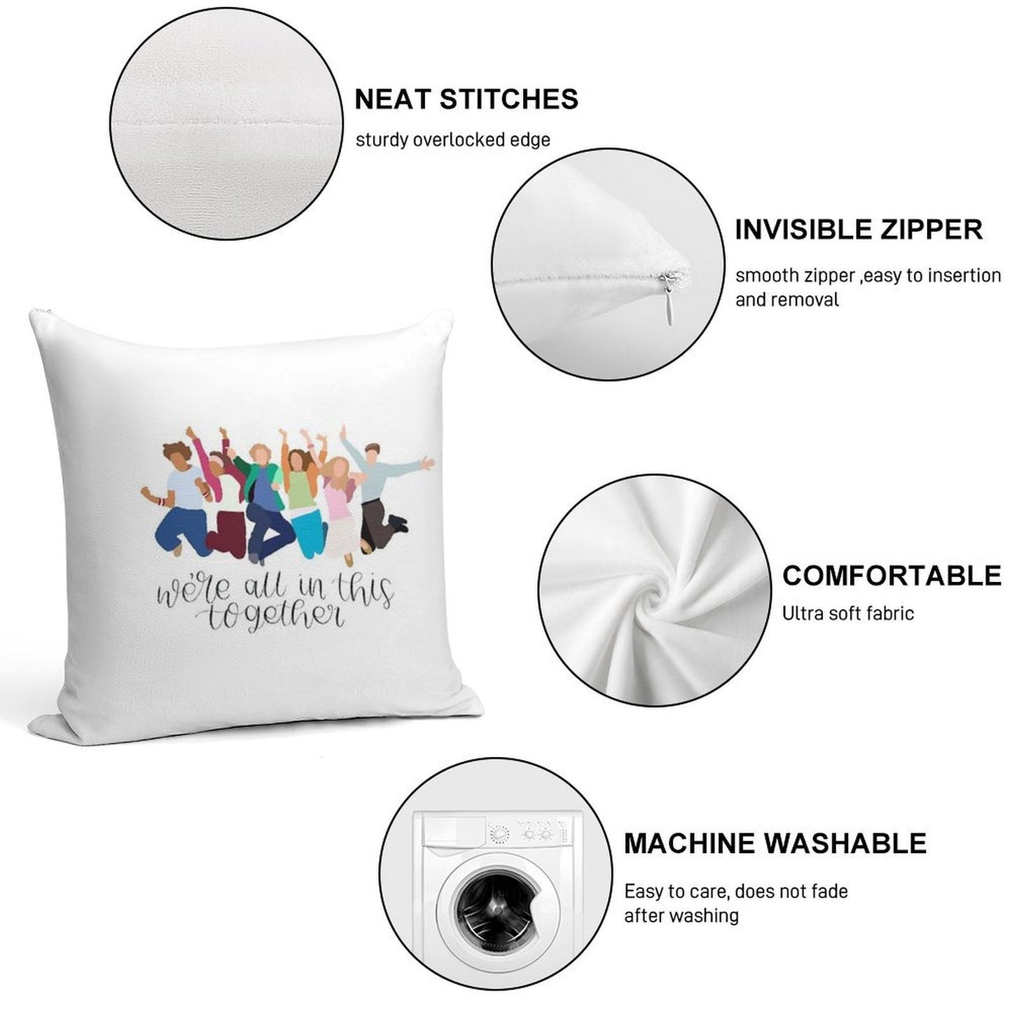 We’re All In This Together High School Musical Soft Multiple Sizes Throw Pillow