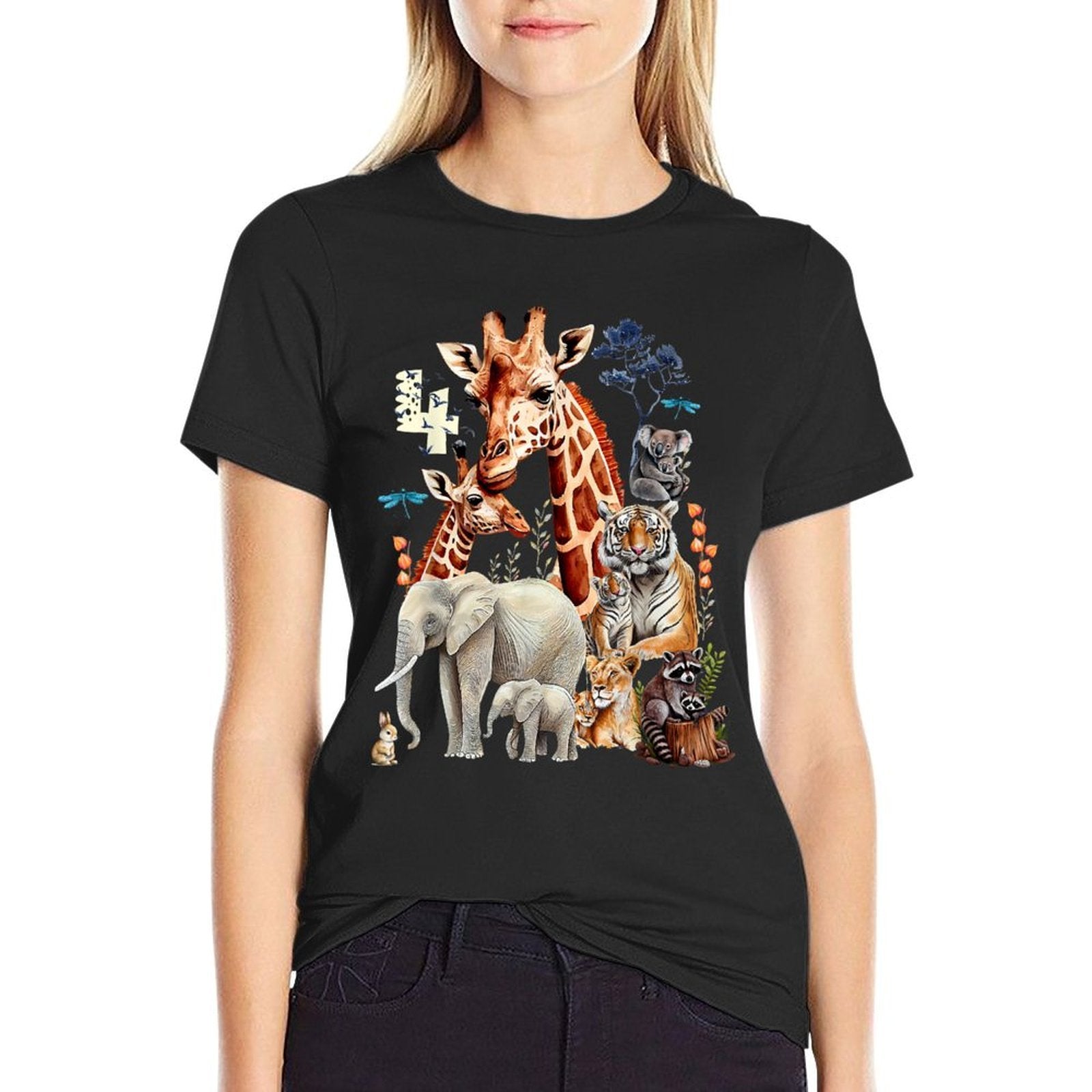 Animal Theme 4th Birthday 4 Year Old Zoo Jungle Safari Squad  Graphic-printed T-Shirt