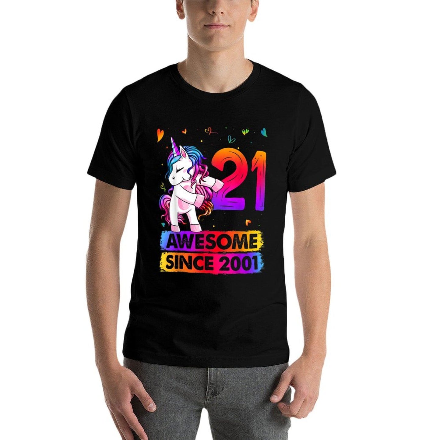 21 Year Old Unicorn Flossing 21st Birthday Unicorn Party Graphic-printed T-Shirt