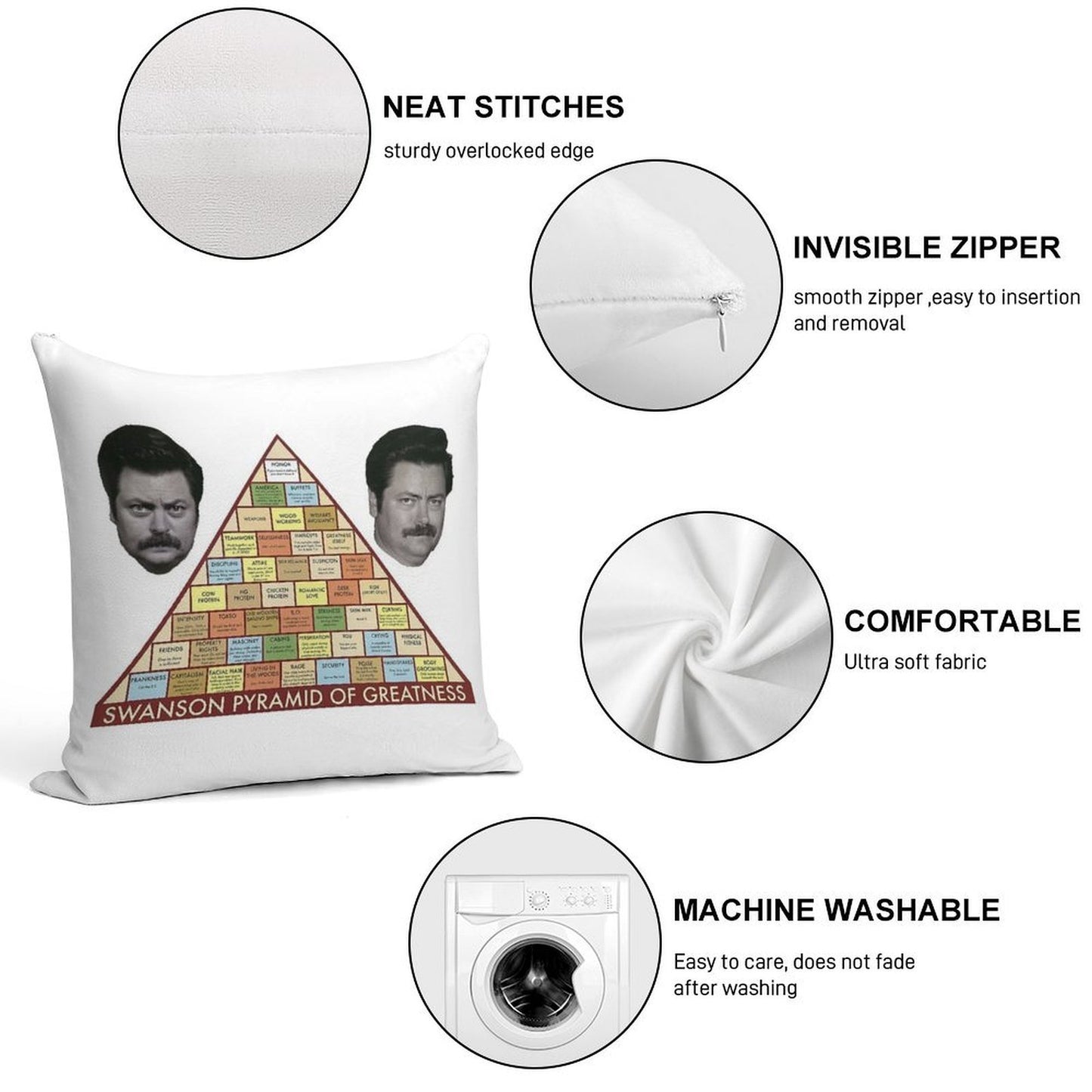 Swanson Pyramid of Greatness Soft Warmth Comfort Throw Pillow