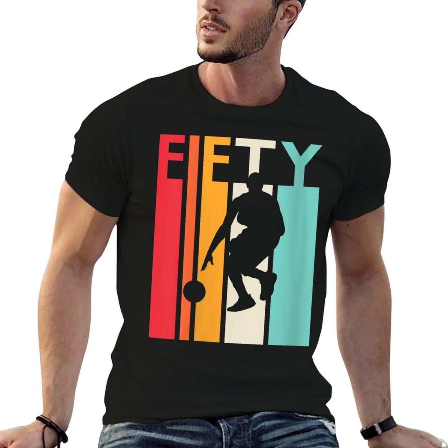 Womens 50th Birthday Gift Vintage Basketball for 50 Year Old Heathered Texture T-Shirt