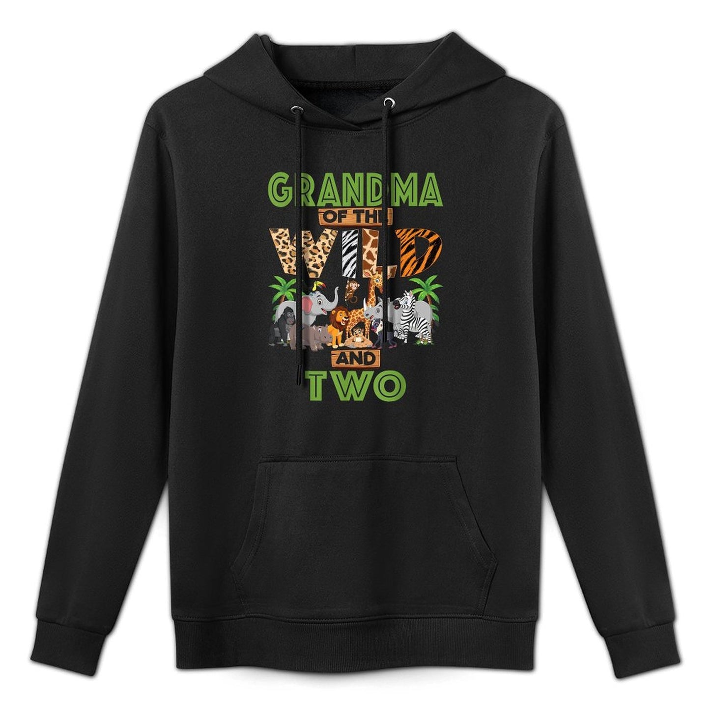 2nd Birthday Zoo Safari Jungle Grandma Of The Wild And Two Breathable Fabric Hoodie