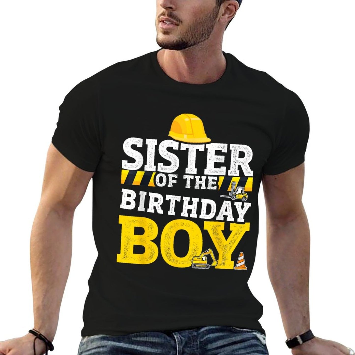 Sister of Birthday Boy Matching Family Construction Party  Versatile T-Shirt