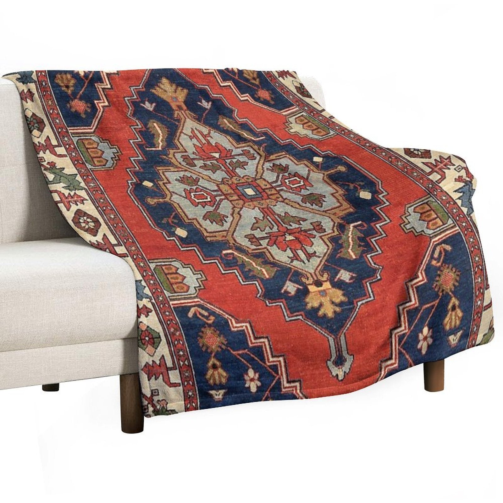 Antique Persian Bakshaish Oriental Carpet Print Shrink-resistant Throw Blanket