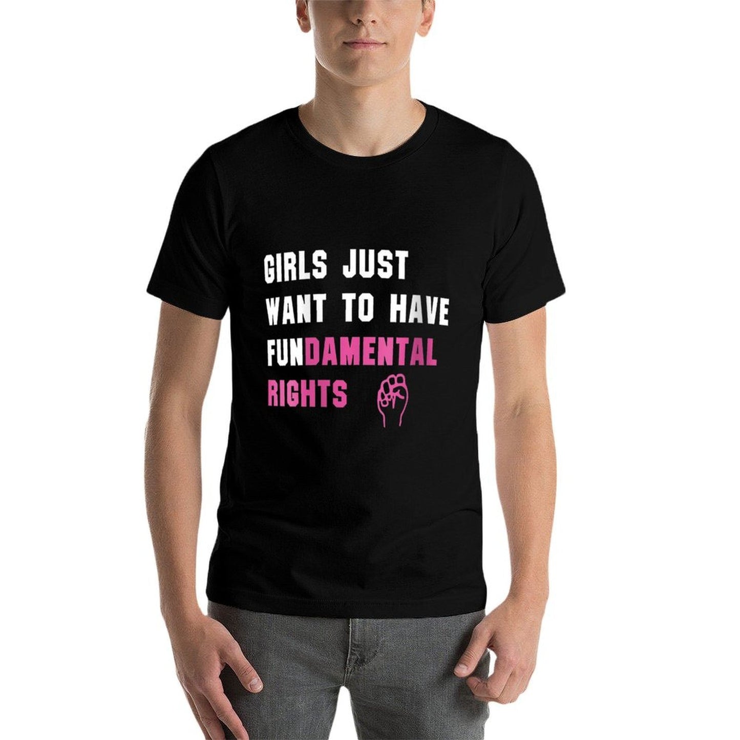 Womens Womens Girls Just Want to Have Fundamental Rights Funny Durable T-Shirt