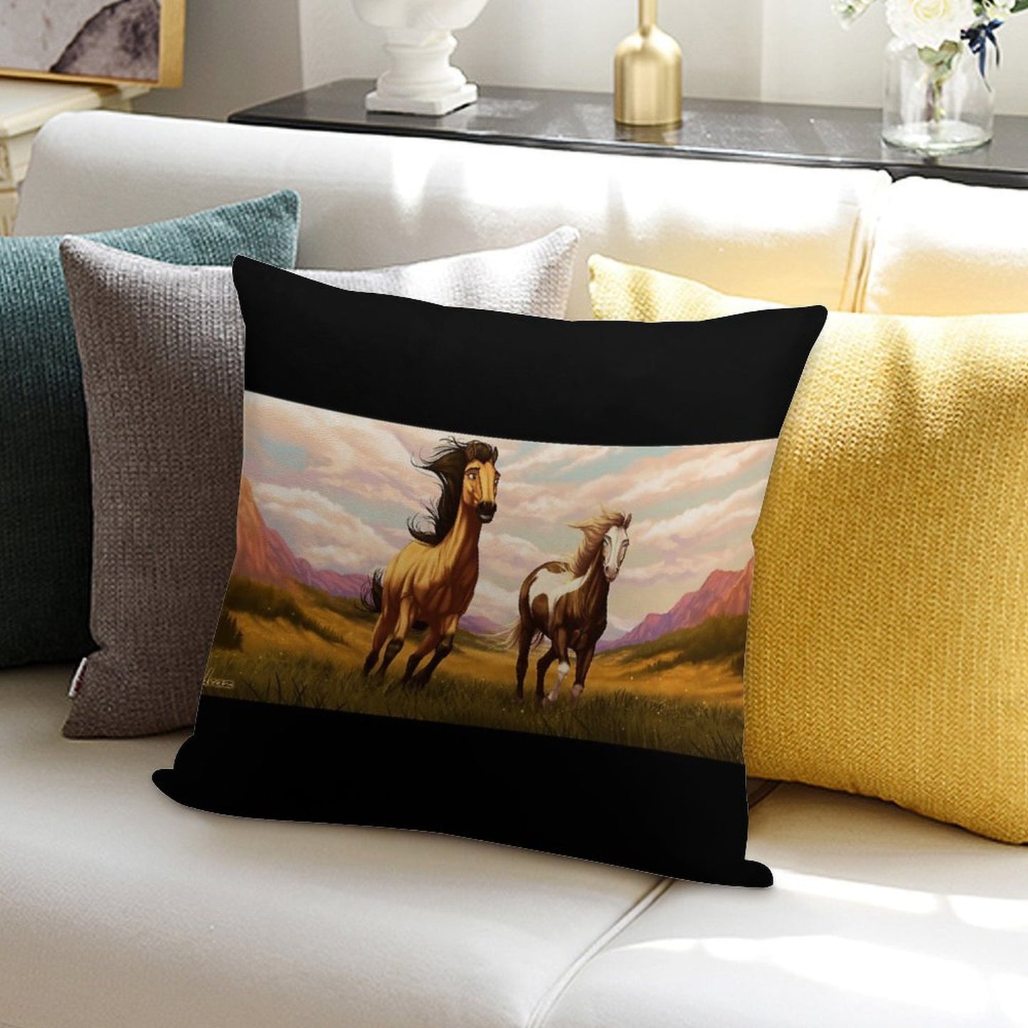Spirit Stallion of The Cimarron Soft Style Accent Throw Pillow