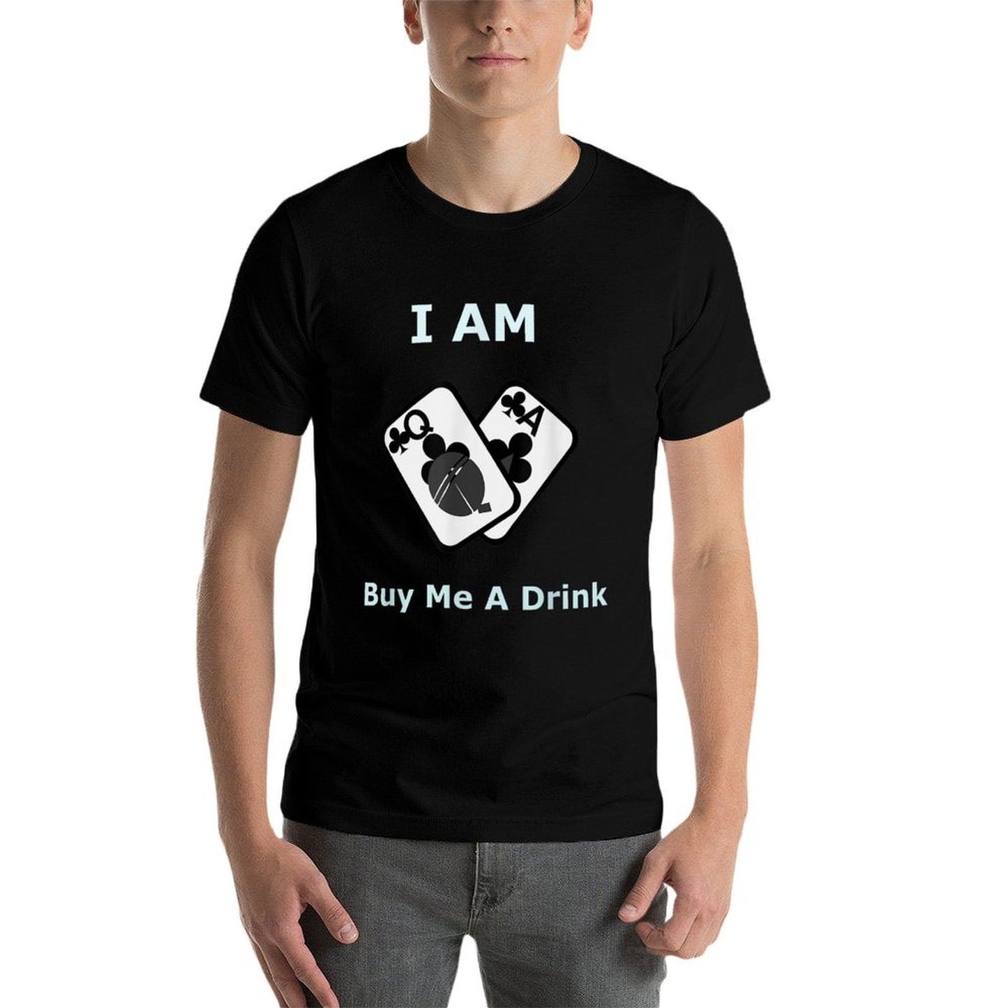 21st Birthday T-shirt- I'm 21 Buy Me A Drink Black Jack Tee Breathable T-Shirt