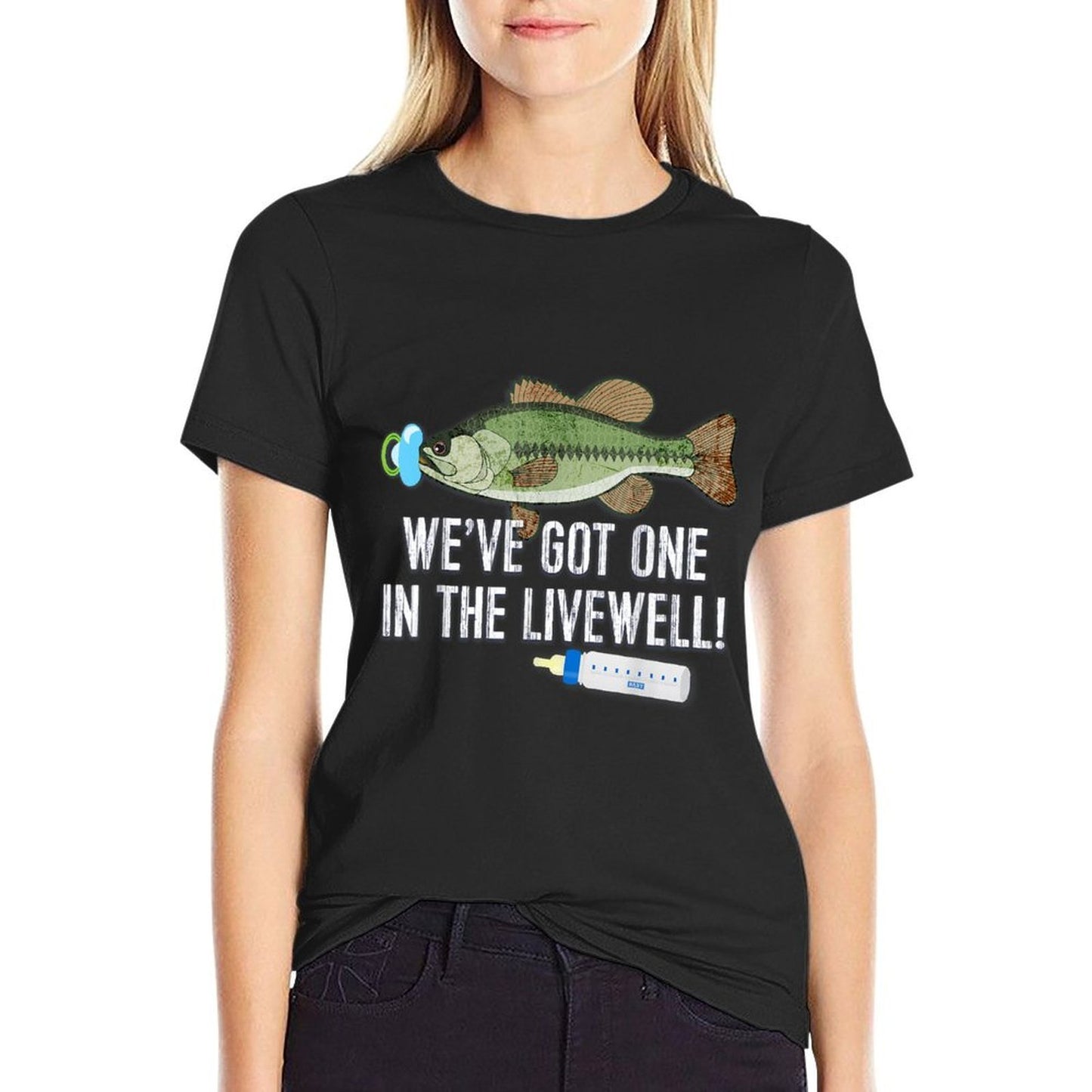WEVE GOT ONE IN THE LIVEWELL! Parents Pregnancy Fade-proof Color T-Shirt