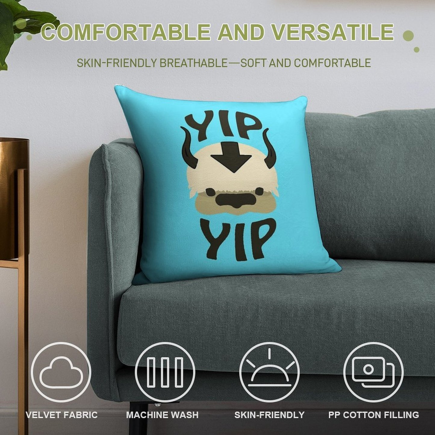 YIP YIP APPA! Soft Shrink-Resistant Throw Pillow