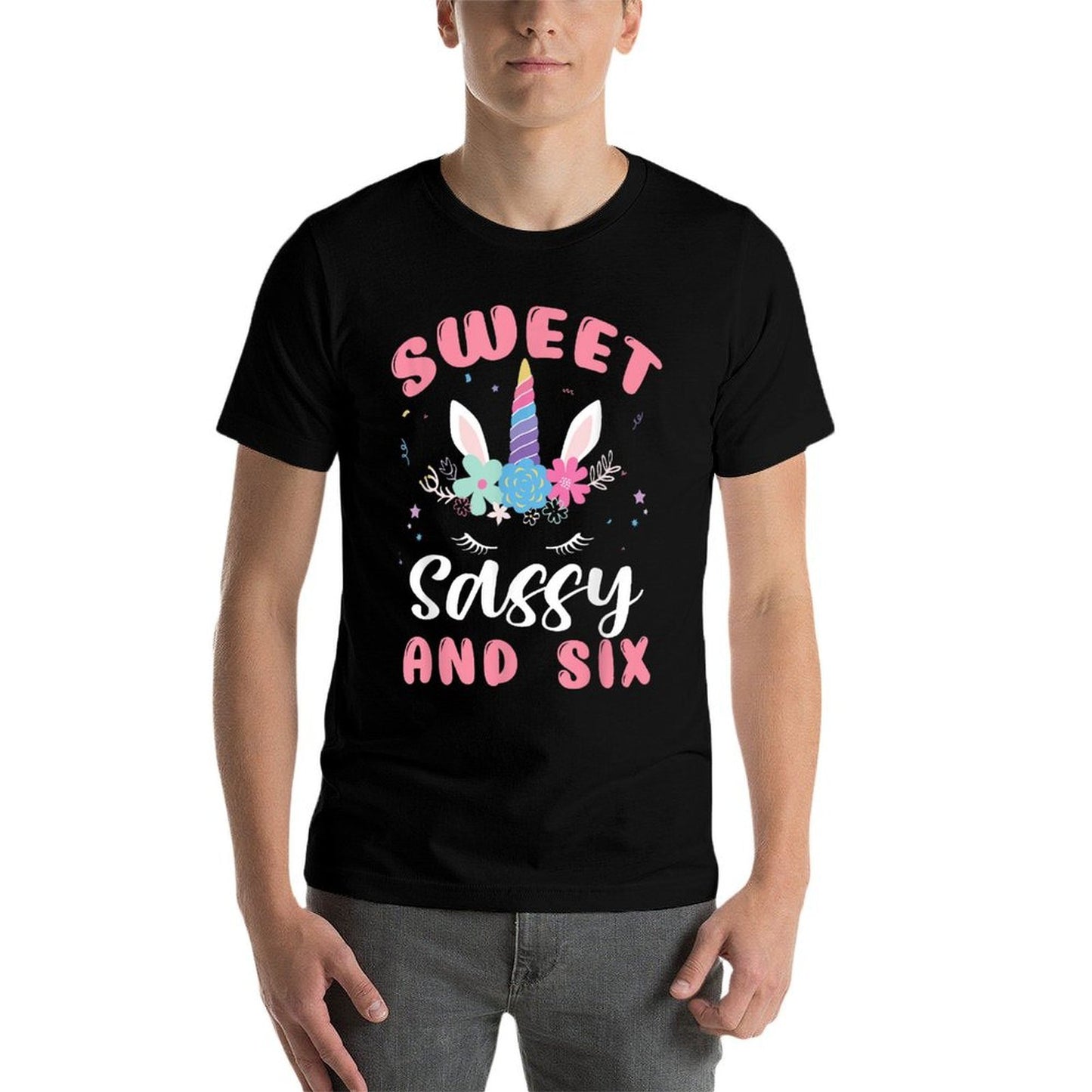 Sweet Sassy And Six Unicorn 6th Birthday Girls 6 Year Old Eco-friendly Material T-Shirt