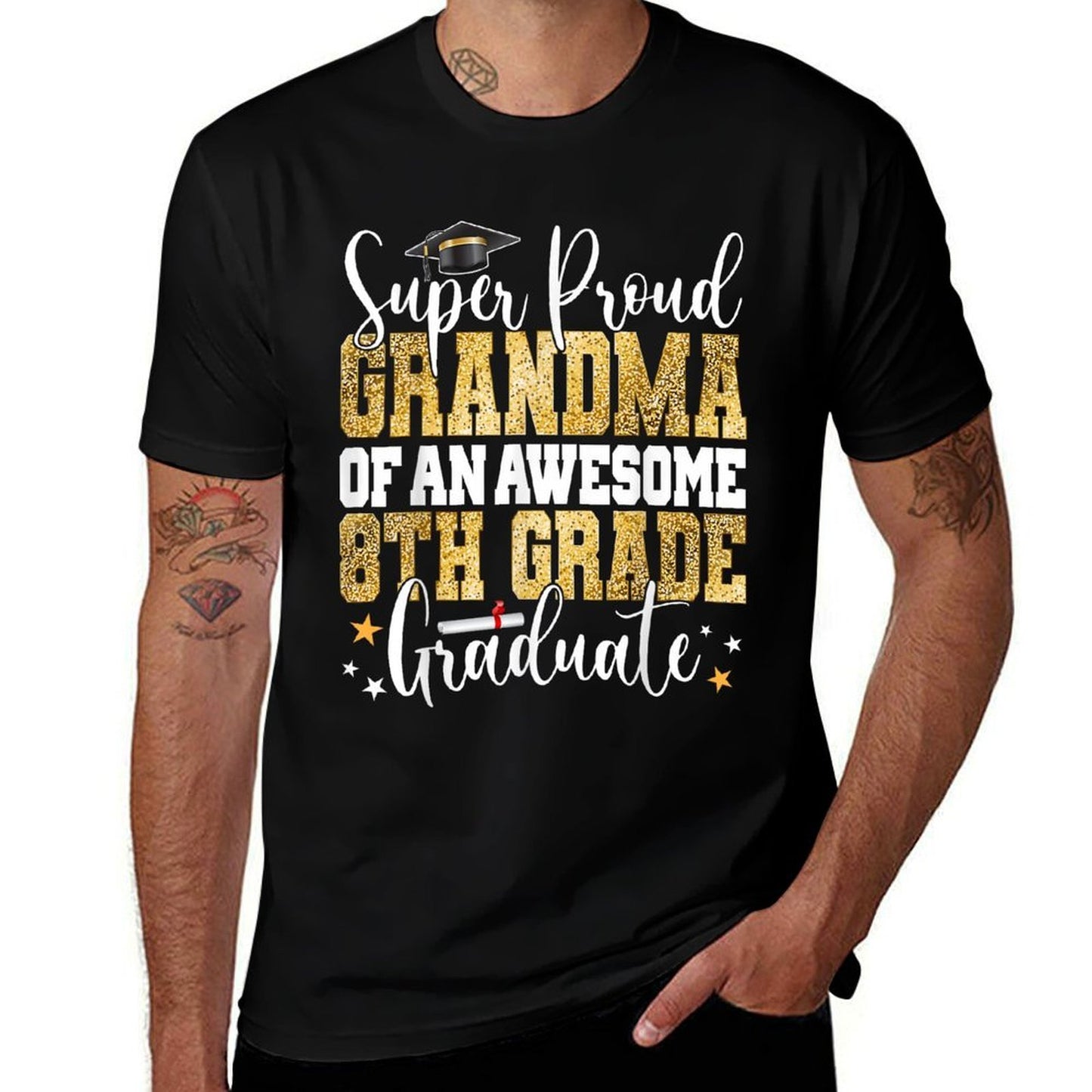 Super Proud GRANDMA of An Awesome 8th Grade Graduate 2023 Slim-fit Cut T-Shirt