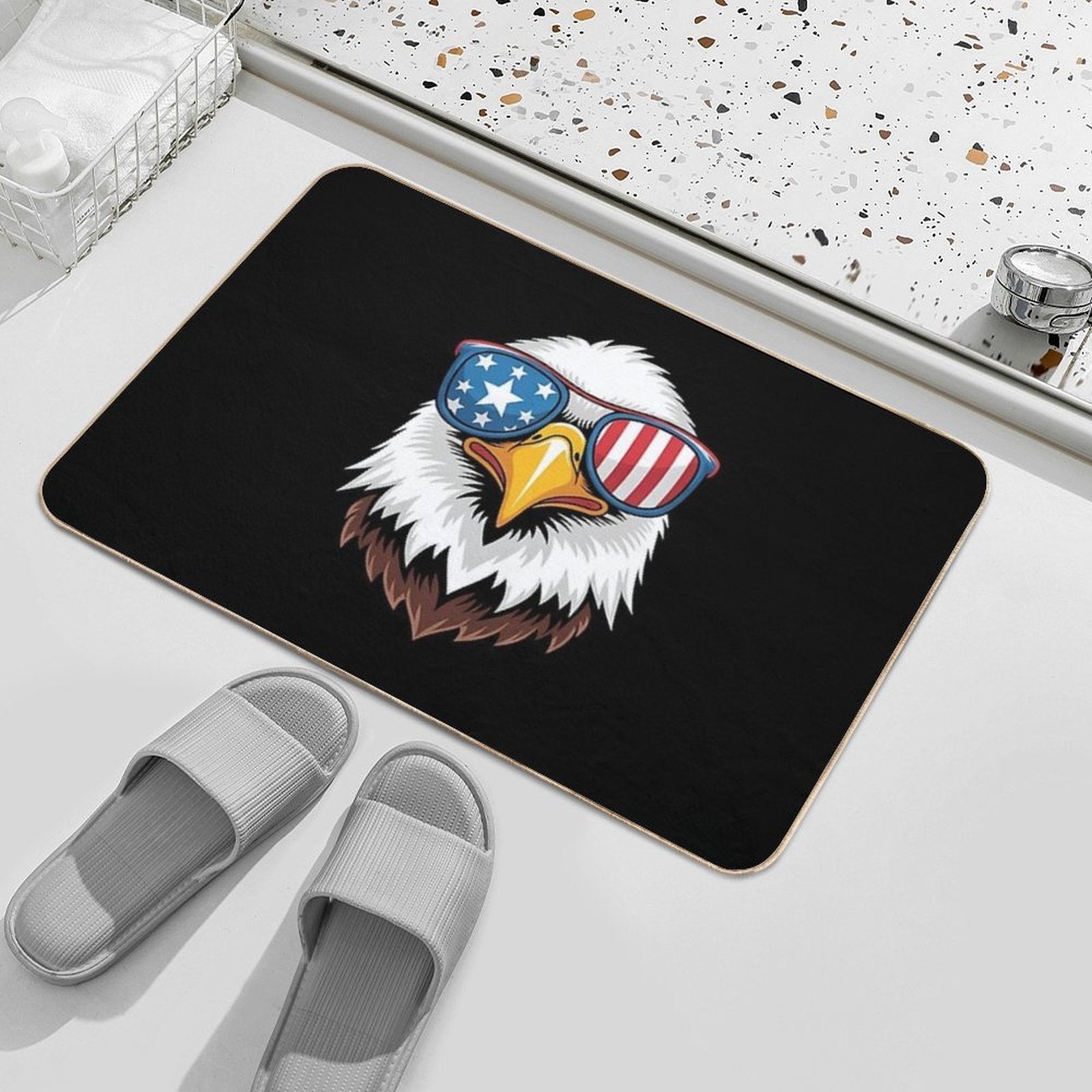 American Flag Patriotic Eagle 4th Of July  Rapid-Drying Bath Mat