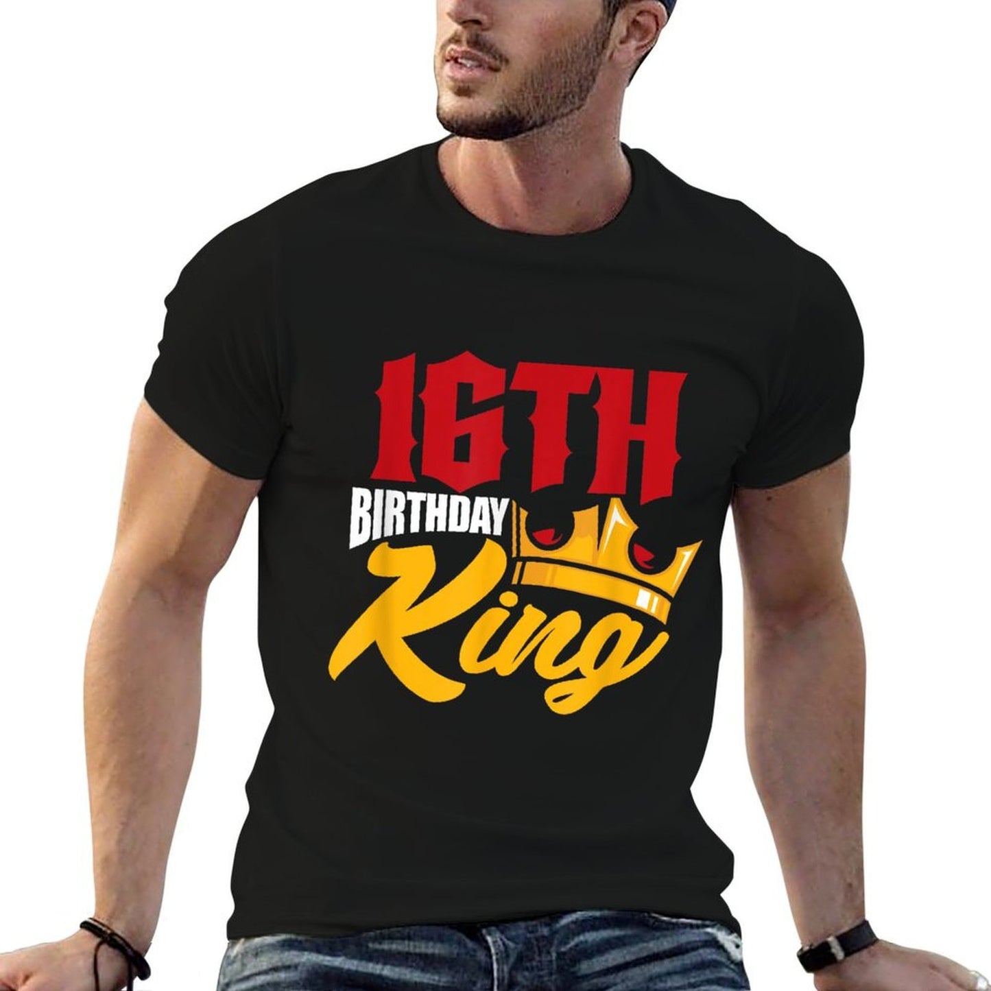 16th Birthday King Sixteen 16 Years Old Crown Affordable Price T-Shirt
