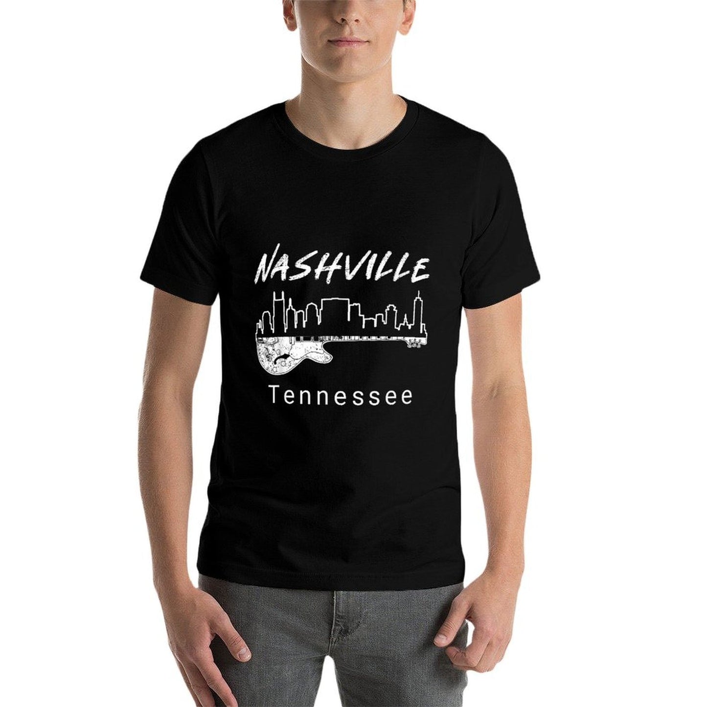 Souvenirs From Nashville Tn Guitar Nashville Gifts Slim-fit Cut T-Shirt