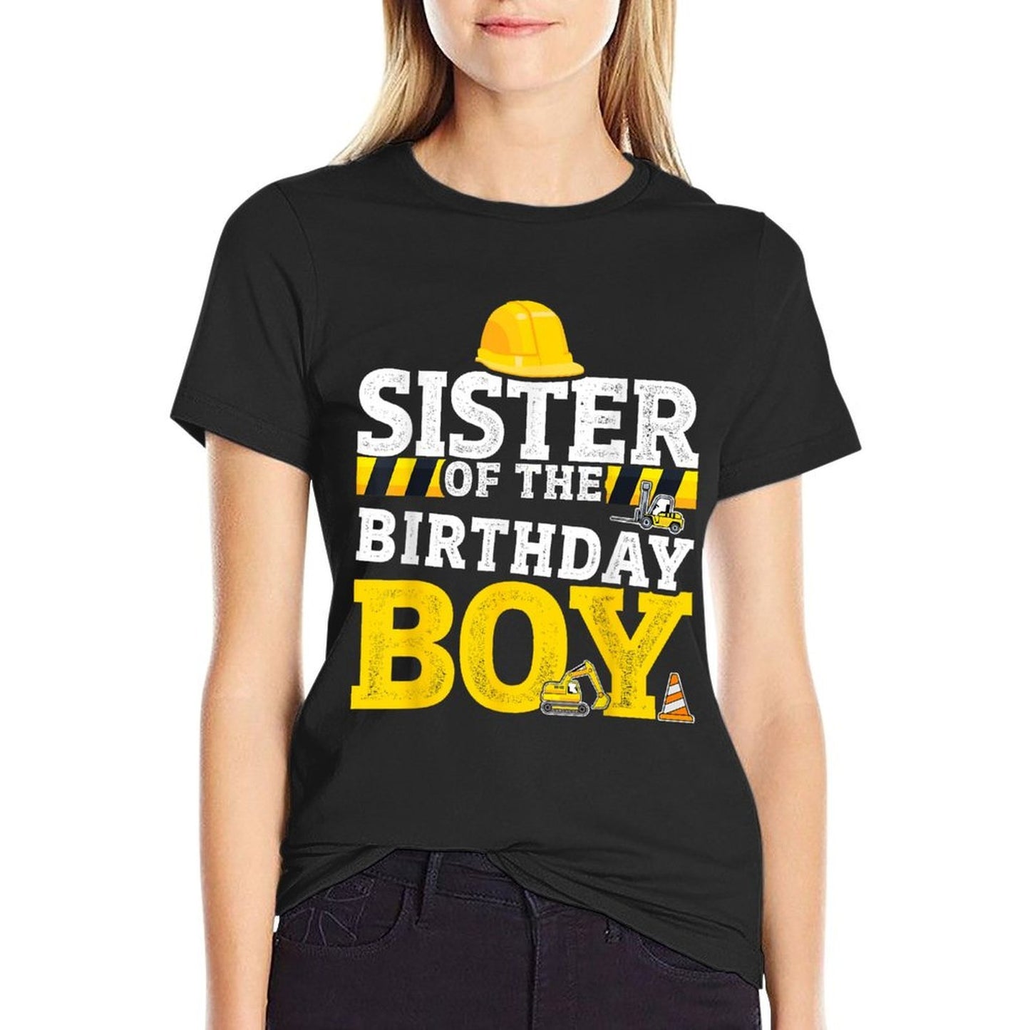 Sister of Birthday Boy Matching Family Construction Party  Versatile T-Shirt