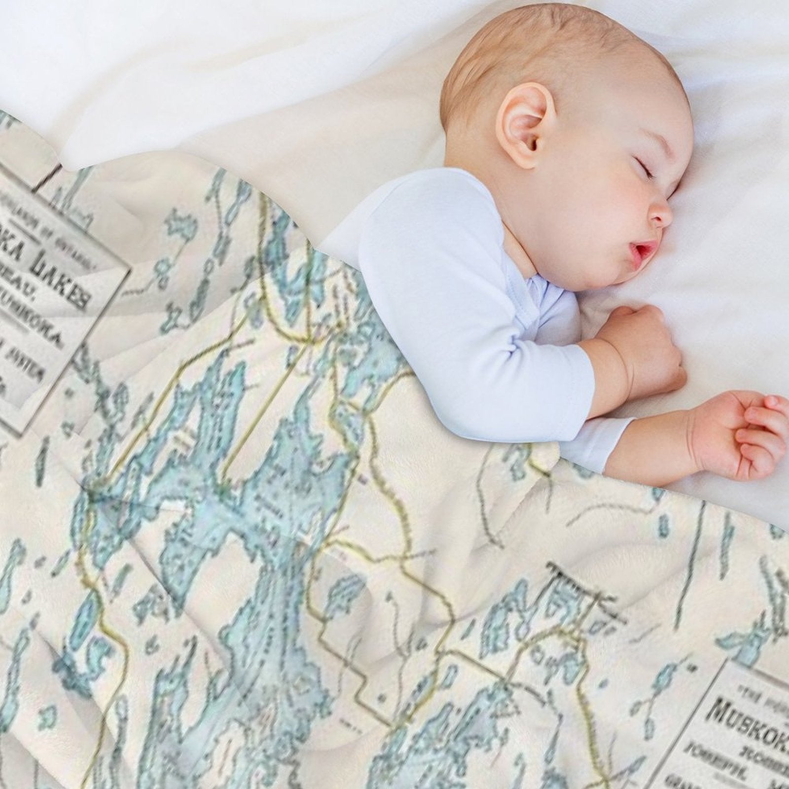 Vintage Muskoka Lakes Map Quick-dry Throw Blanket