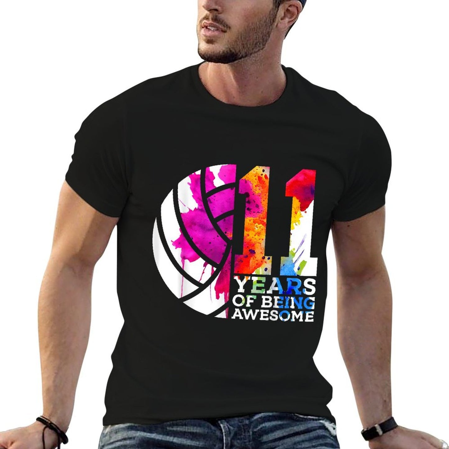 11 YEARS OF BEING AWESOME VOLLEYBALL 11TH BIRTHDAY Affordable Price T-Shirt