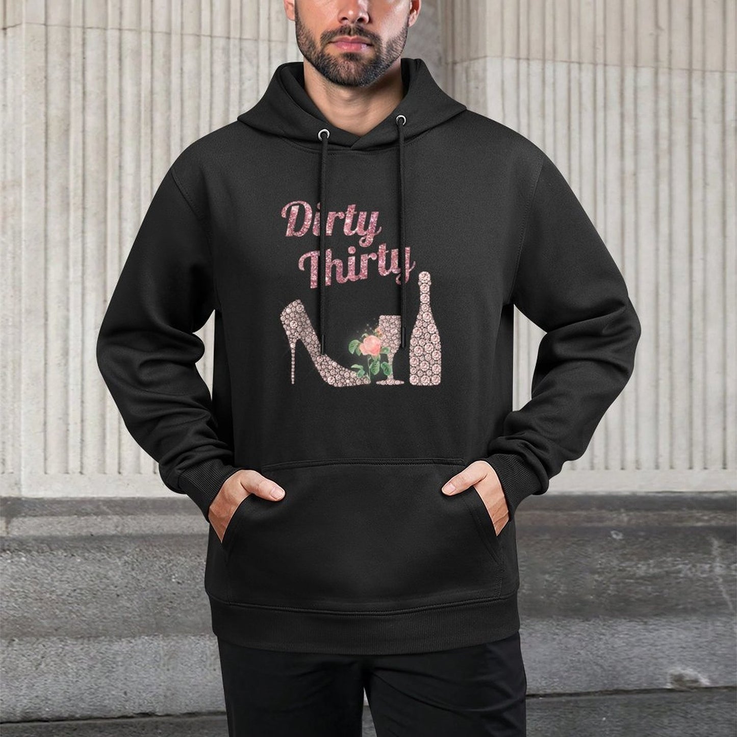 30th Birthday Gift Girly Rose Colored Dirty Thirty 30 Customizable Surface Hoodie