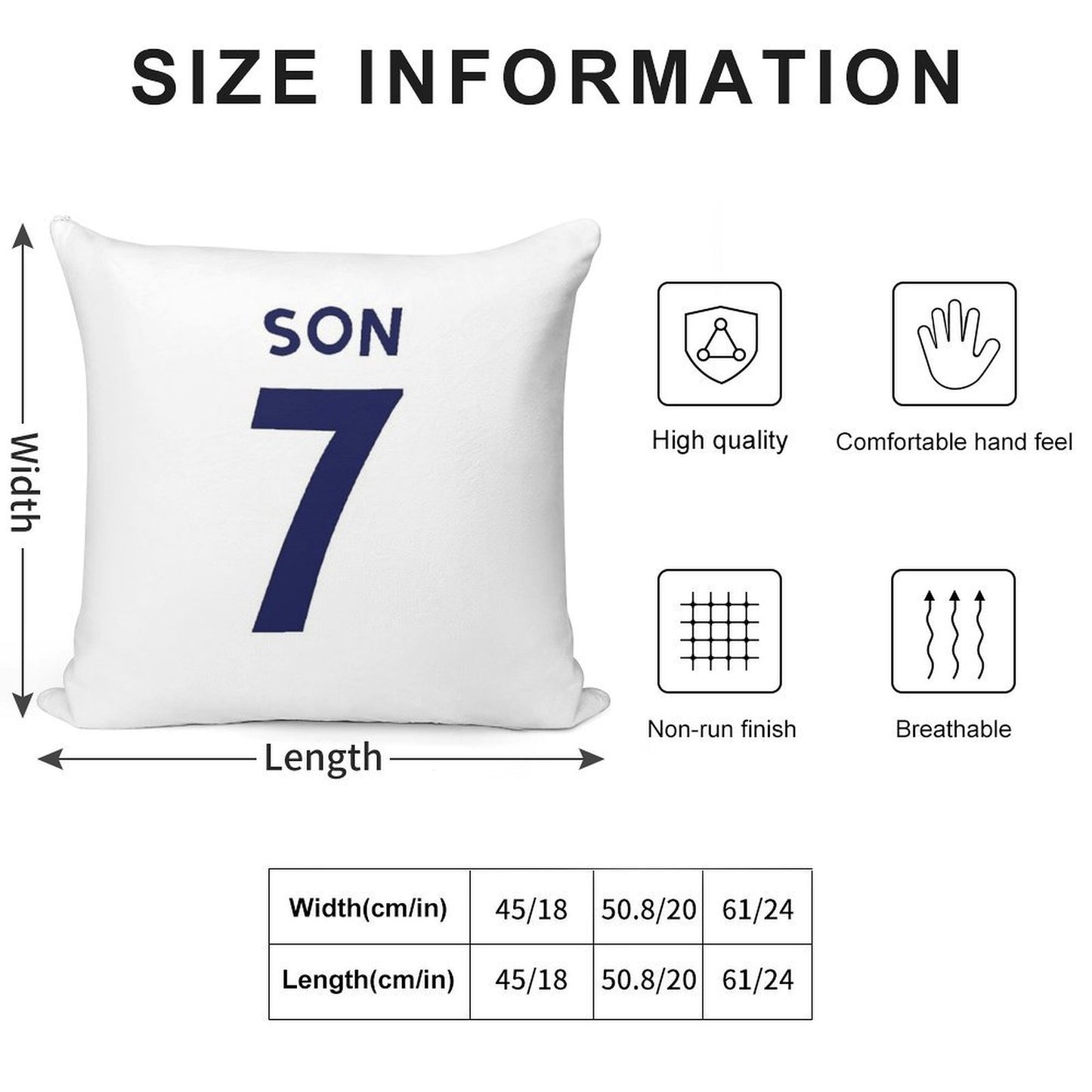 Son Heung Min Tottenham FC Korea Shirt Design Soft Home Decor Throw Pillow