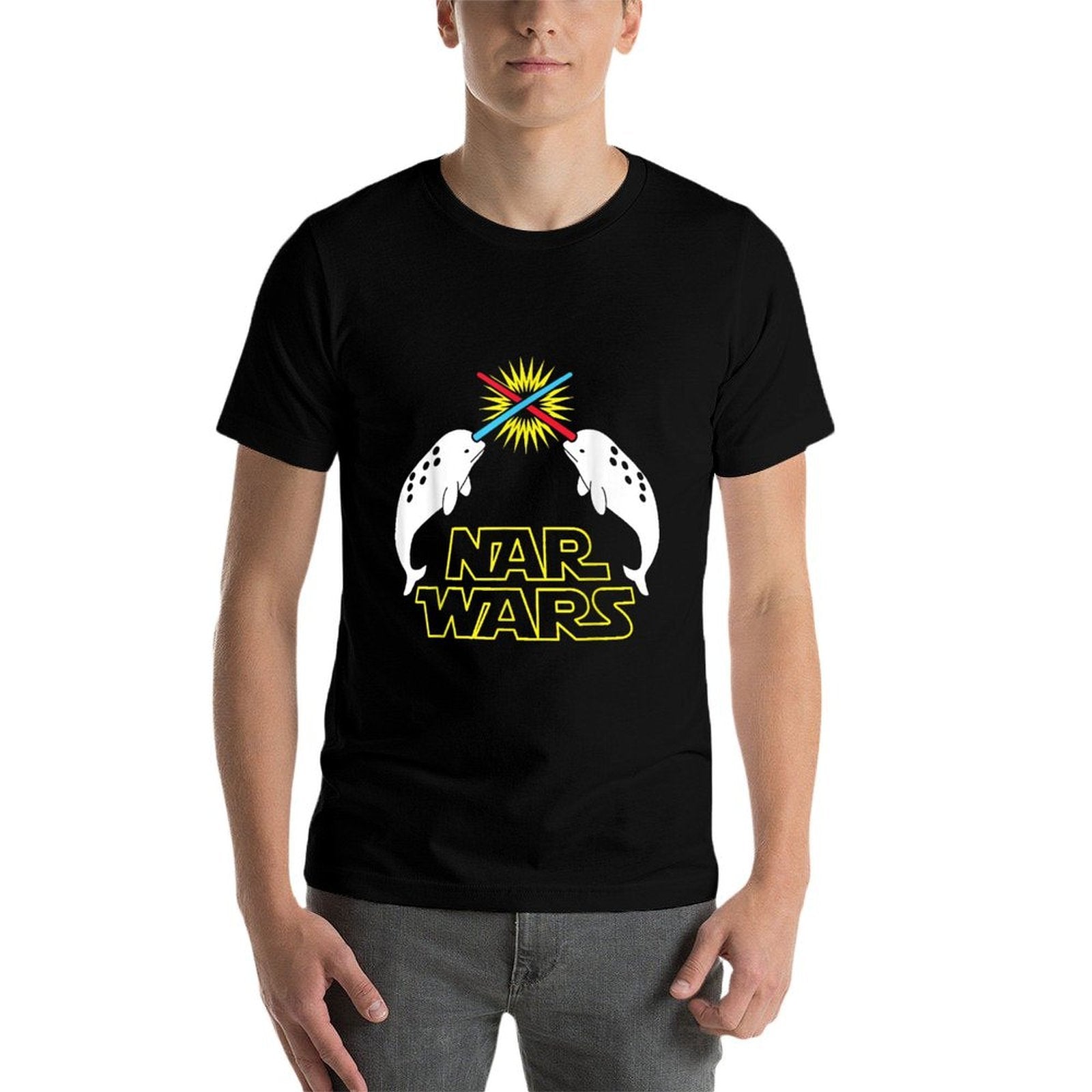 Nar Wars Funny Narwhal  Eco-friendly Material T-Shirt