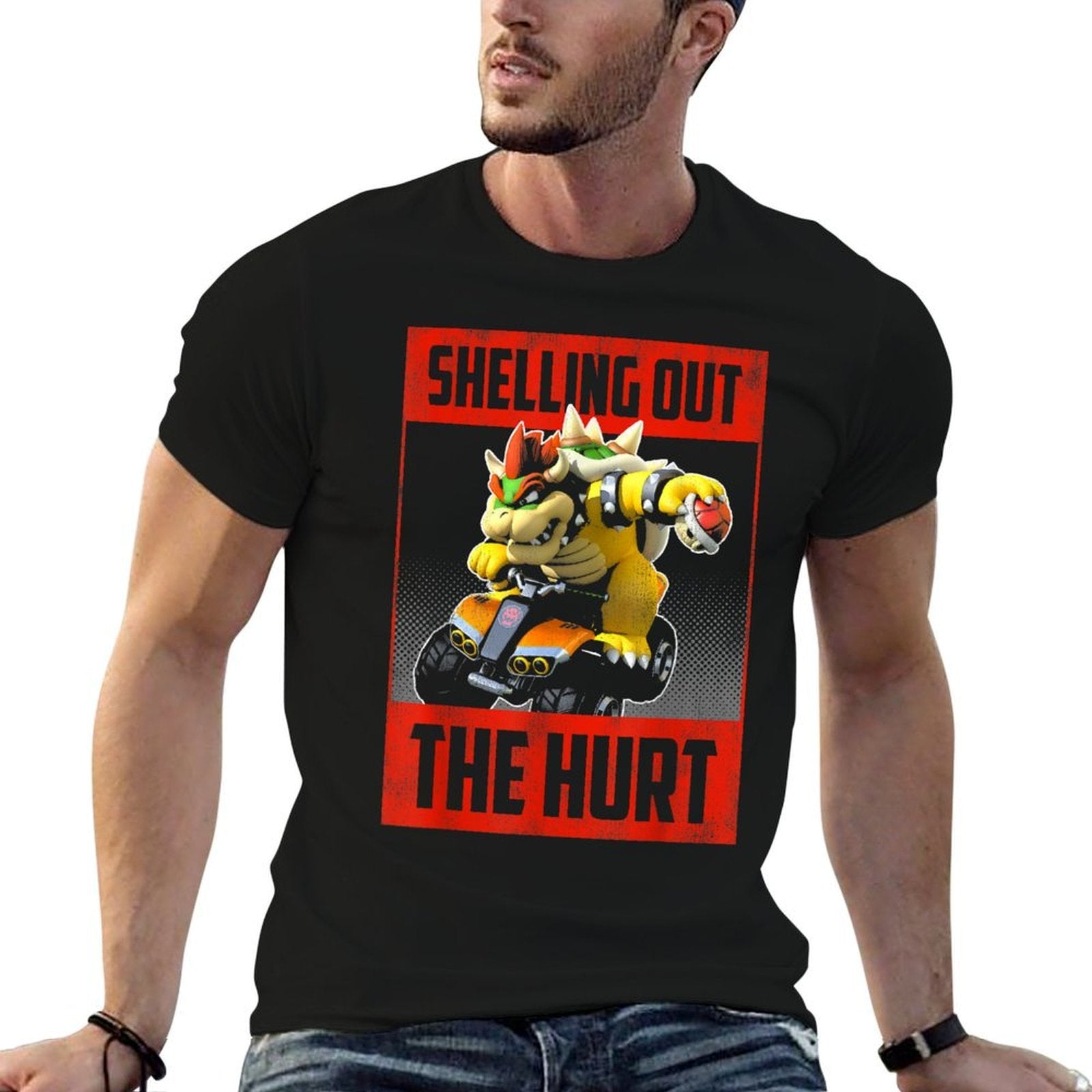 Mario Kart Bowser Shelling Out The Hurt Graphic  Trendy Pattern T-Shirt